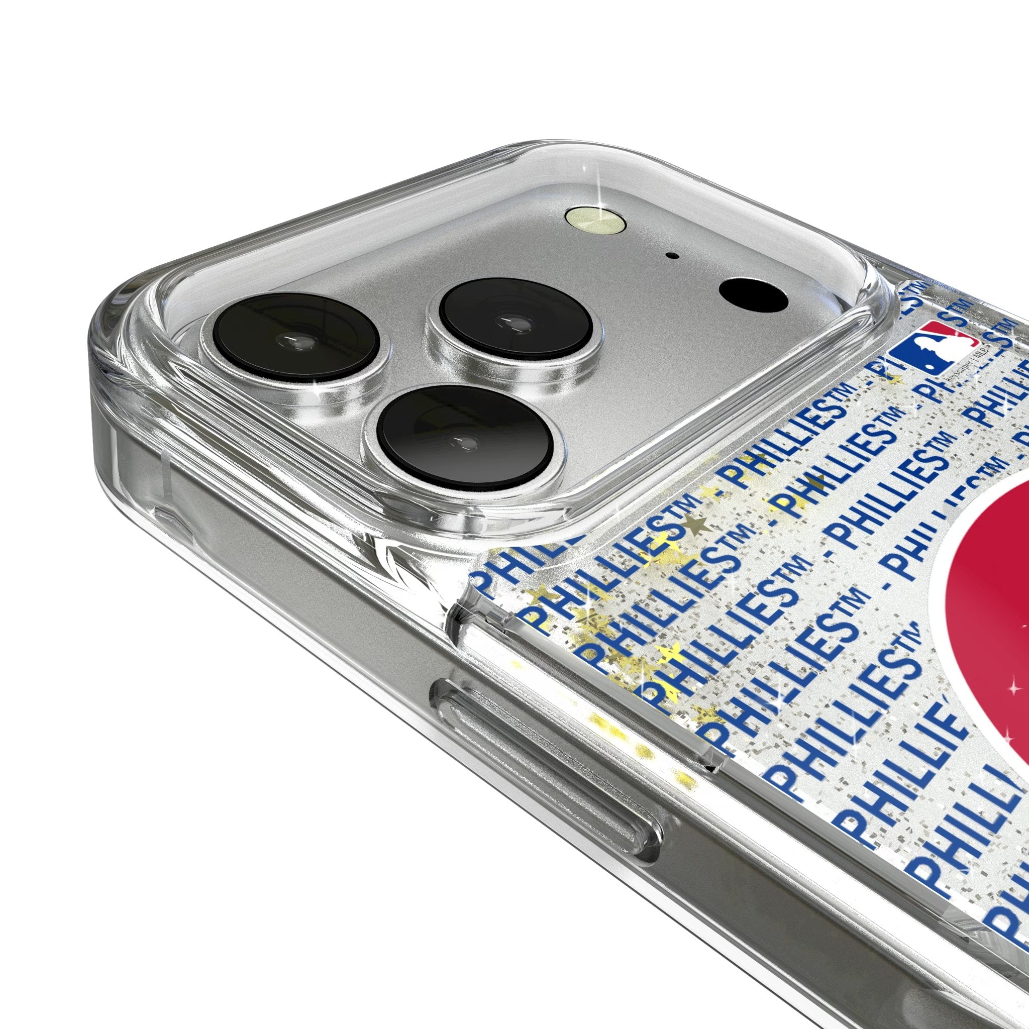 Philadelphia Phillies Text Backdrop Glitter Phone Case for Apple iPhone 17 Series 3