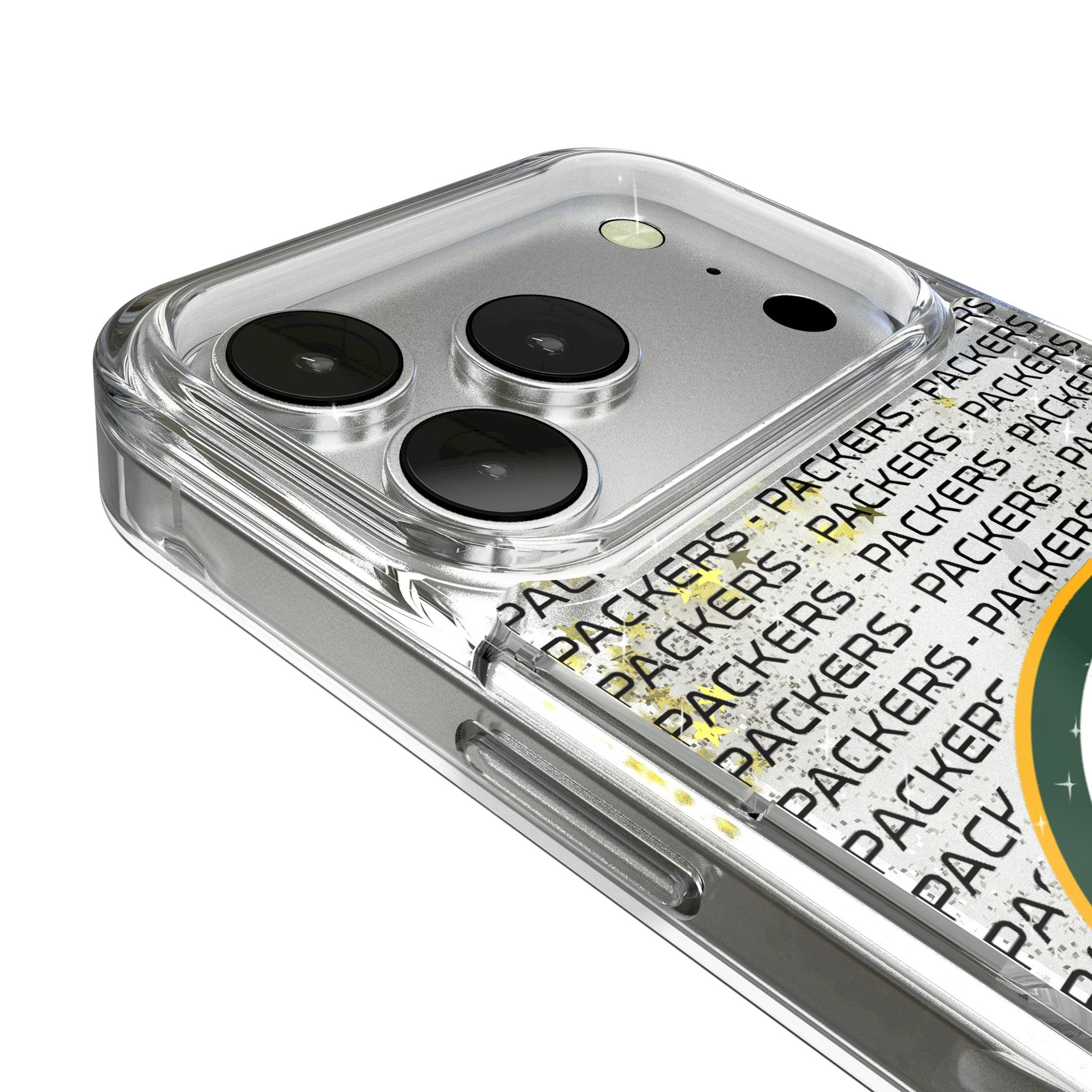 Green Bay Packers Text Backdrop Glitter Phone Case for Apple iPhone 17 Series 3