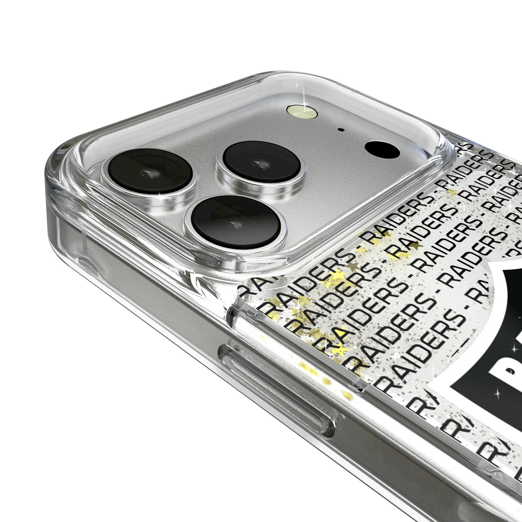 Las Vegas Raiders Text Backdrop Glitter Phone Case for Apple iPhone 17 Series 3