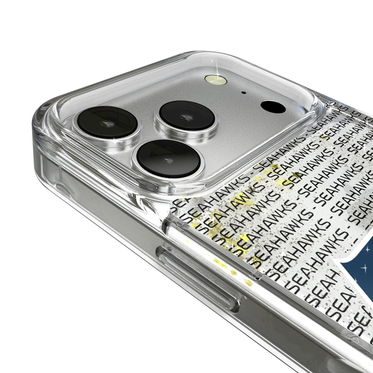 Seattle Seahawks Text Backdrop Glitter Phone Case for Apple iPhone 17 Series 3
