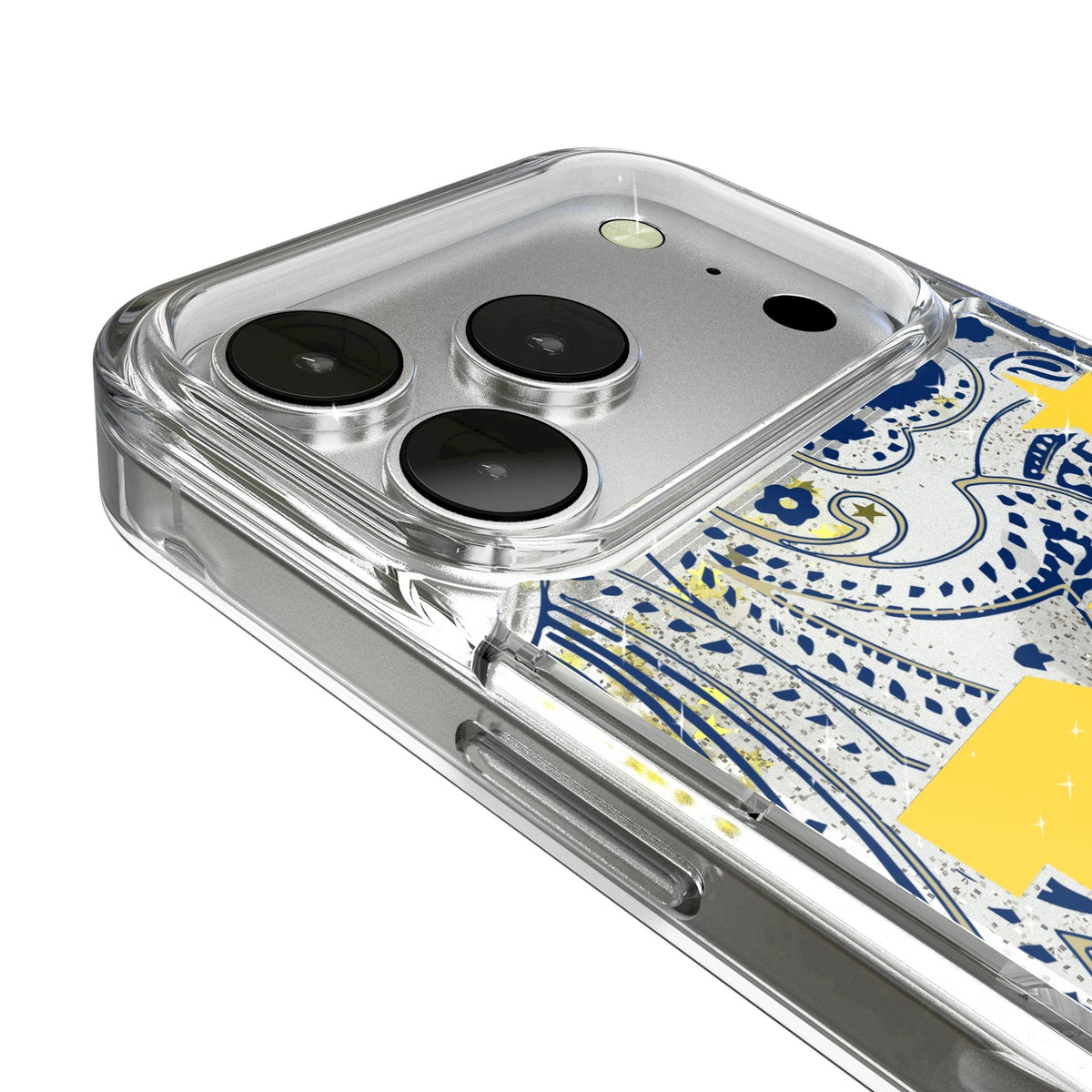 United State Naval Academy Midshipmen Paisley Glitter Phone Case for Apple iPhone 17 Series 3