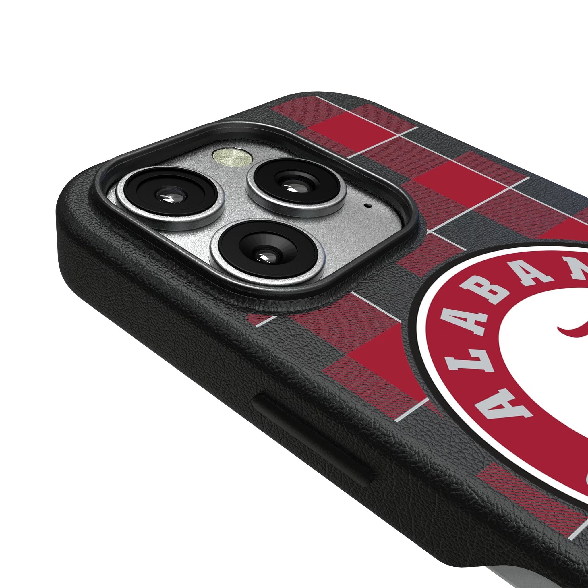 University of Alabama Crimson Tide Plaid MagSafe Compatible Phone Case for Apple iPhone 3