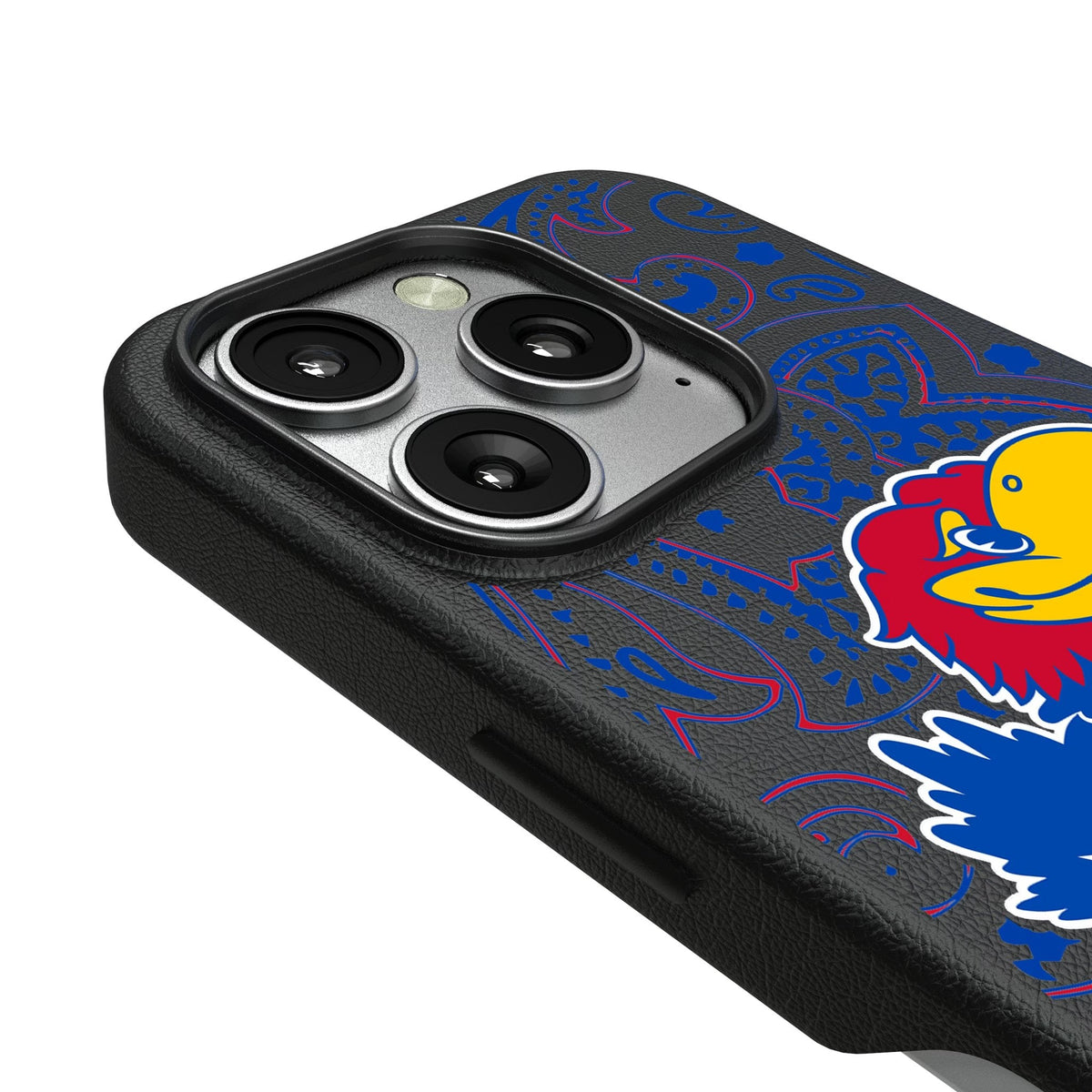 University of Kansas Jayhawks Paisley MagSafe Compatible Phone Case for Apple iPhone 3