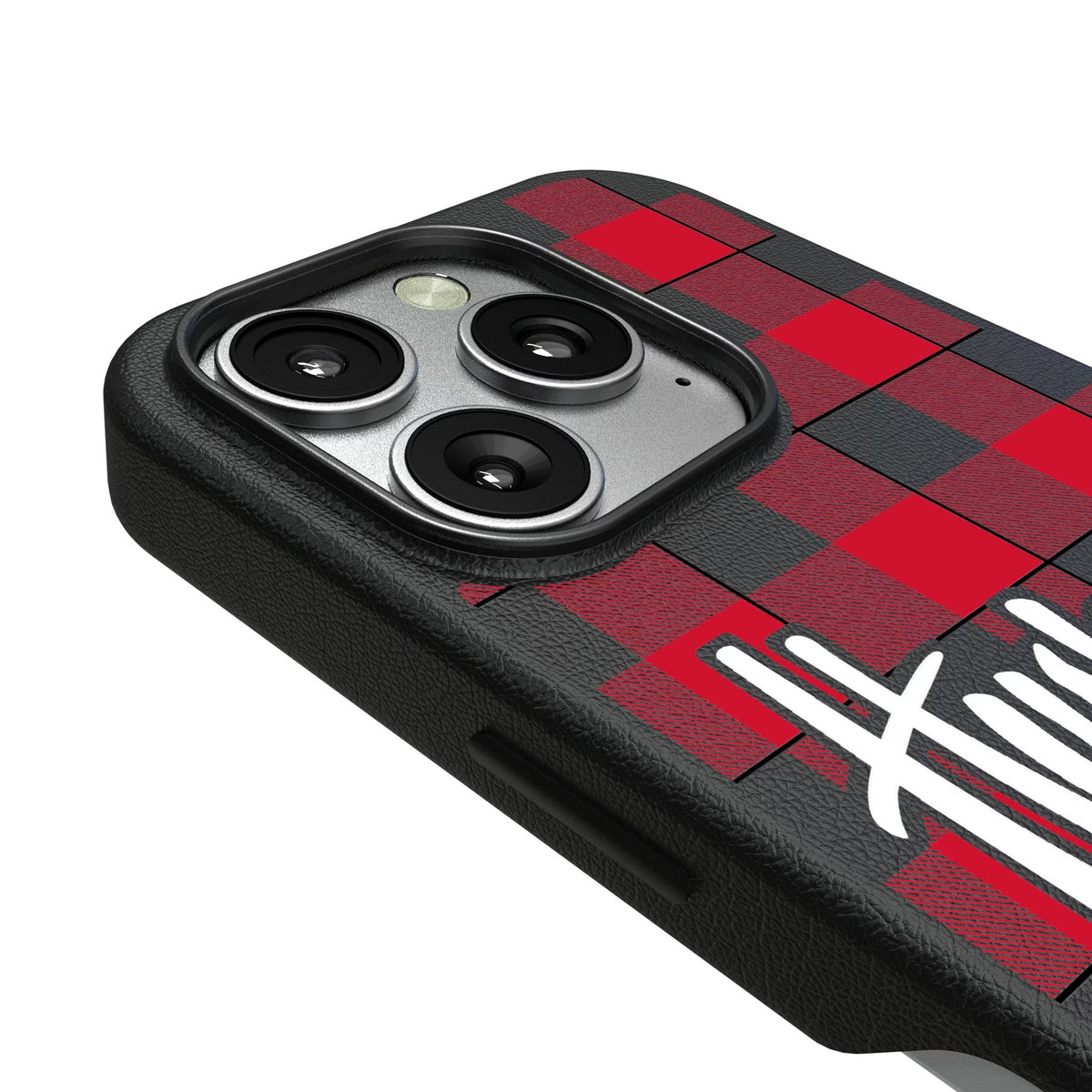 University of Nebraska Huskers Plaid MagSafe Compatible Phone Case for Apple iPhone 3