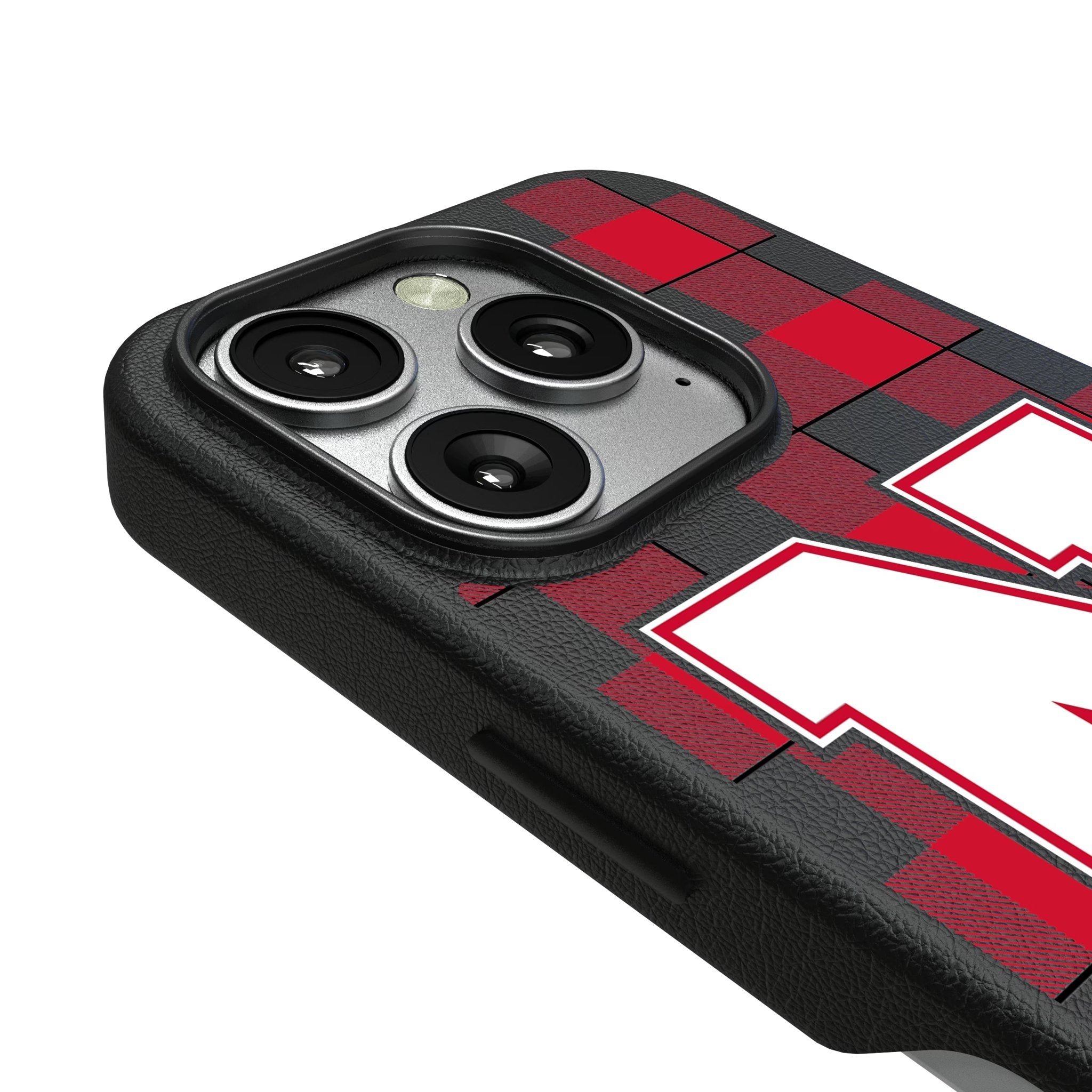 University of Nebraska Huskers Block N Plaid MagSafe Compatible Phone Case for Apple iPhone 3