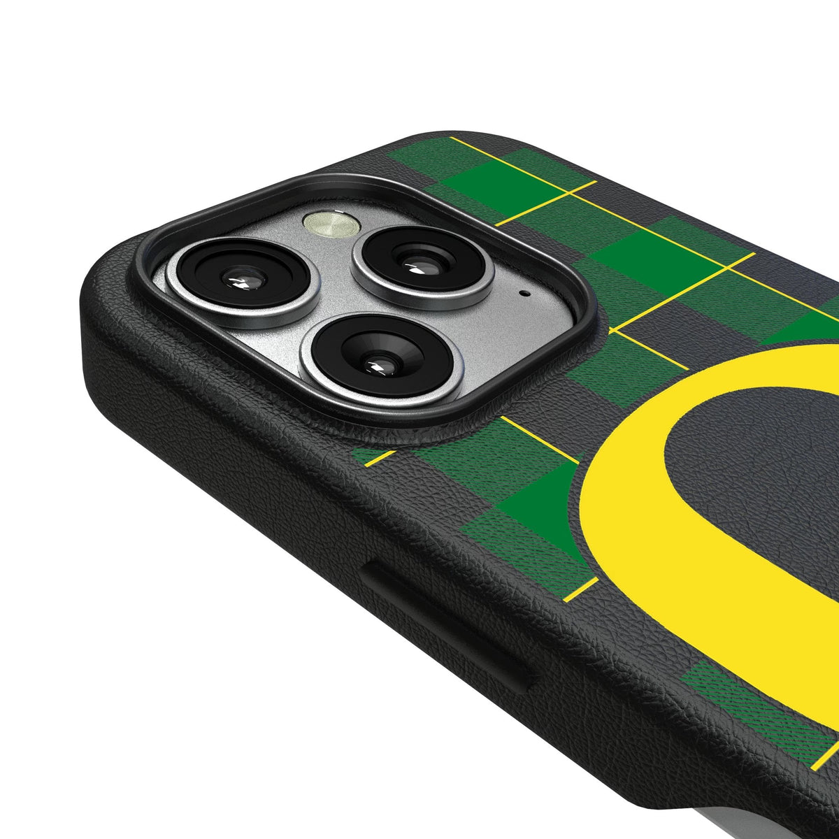 University of Oregon Ducks Plaid MagSafe Compatible Phone Case for Apple iPhone 3