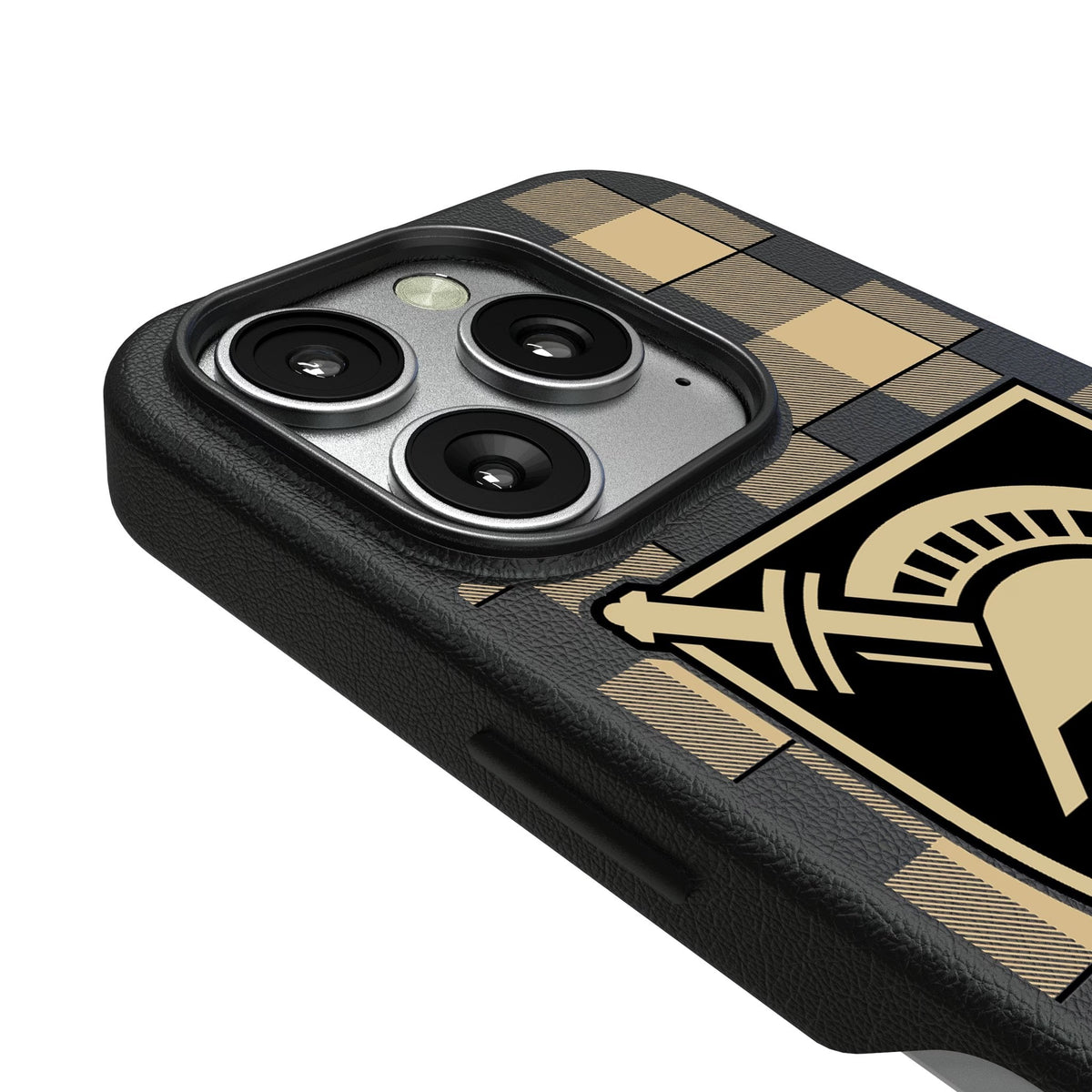 United States Military Academy Black Knights Plaid MagSafe Compatible Phone Case for Apple iPhone 3