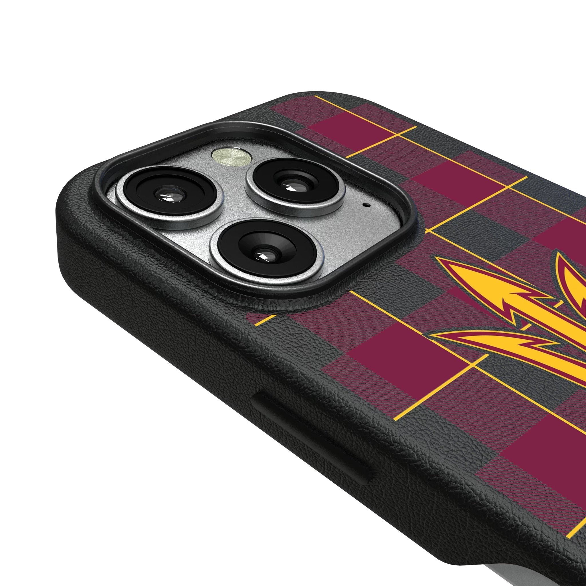 Arizona State University Sun Devils Plaid MagSafe Compatible Phone Case for Apple iPhone 3
