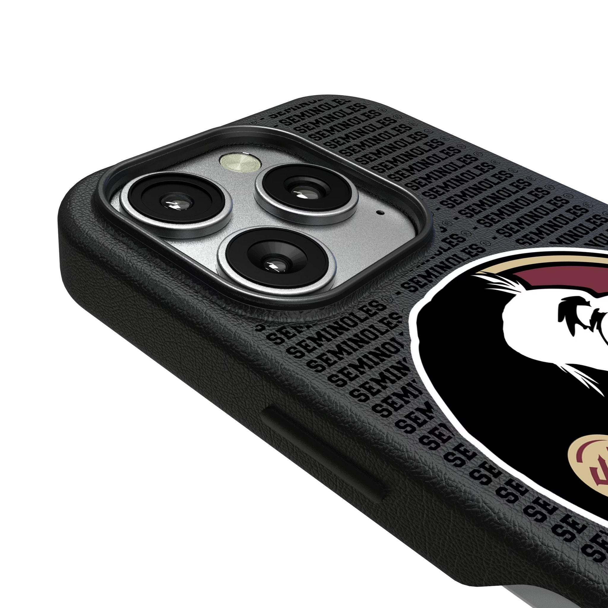Florida State University Seminoles Text Backdrop MagSafe Compatible Phone Case for Apple iPhone 3