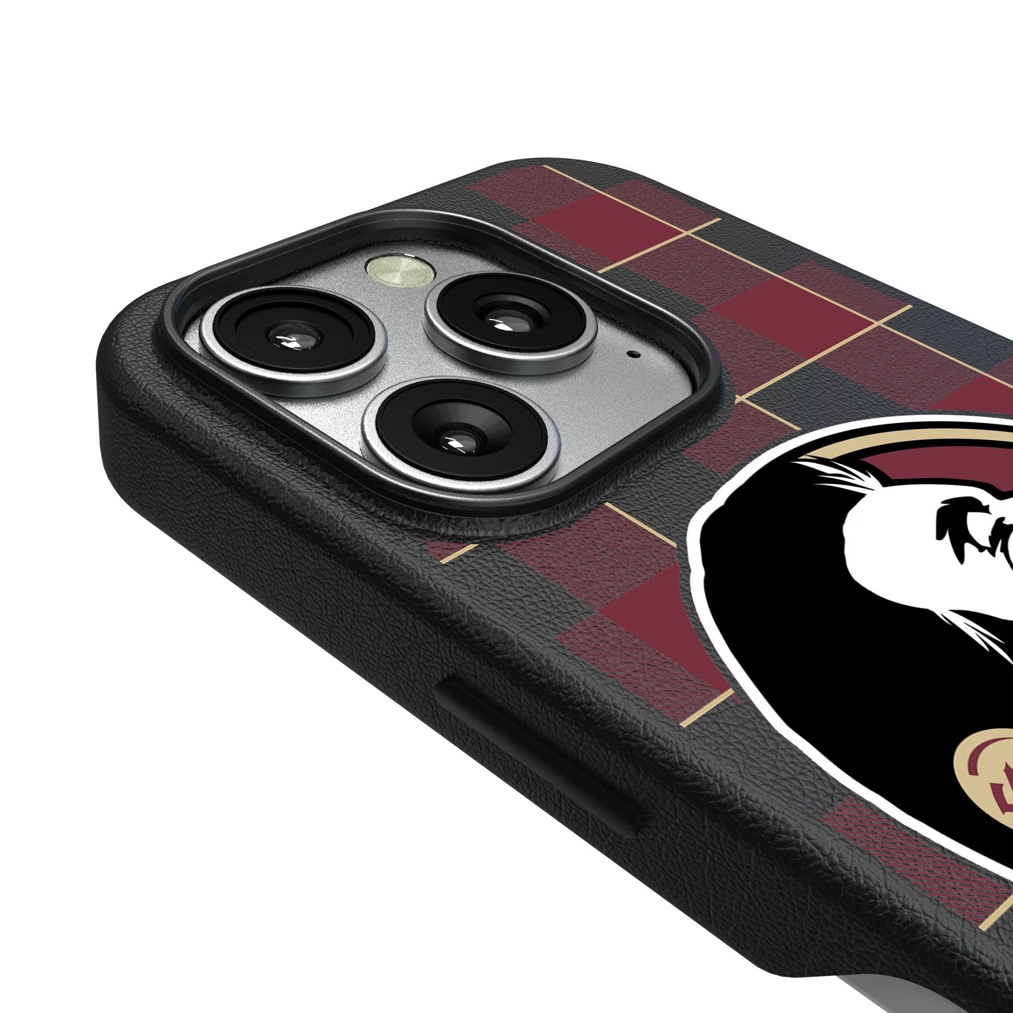 Florida State University Seminoles Plaid MagSafe Compatible Phone Case for Apple iPhone 3