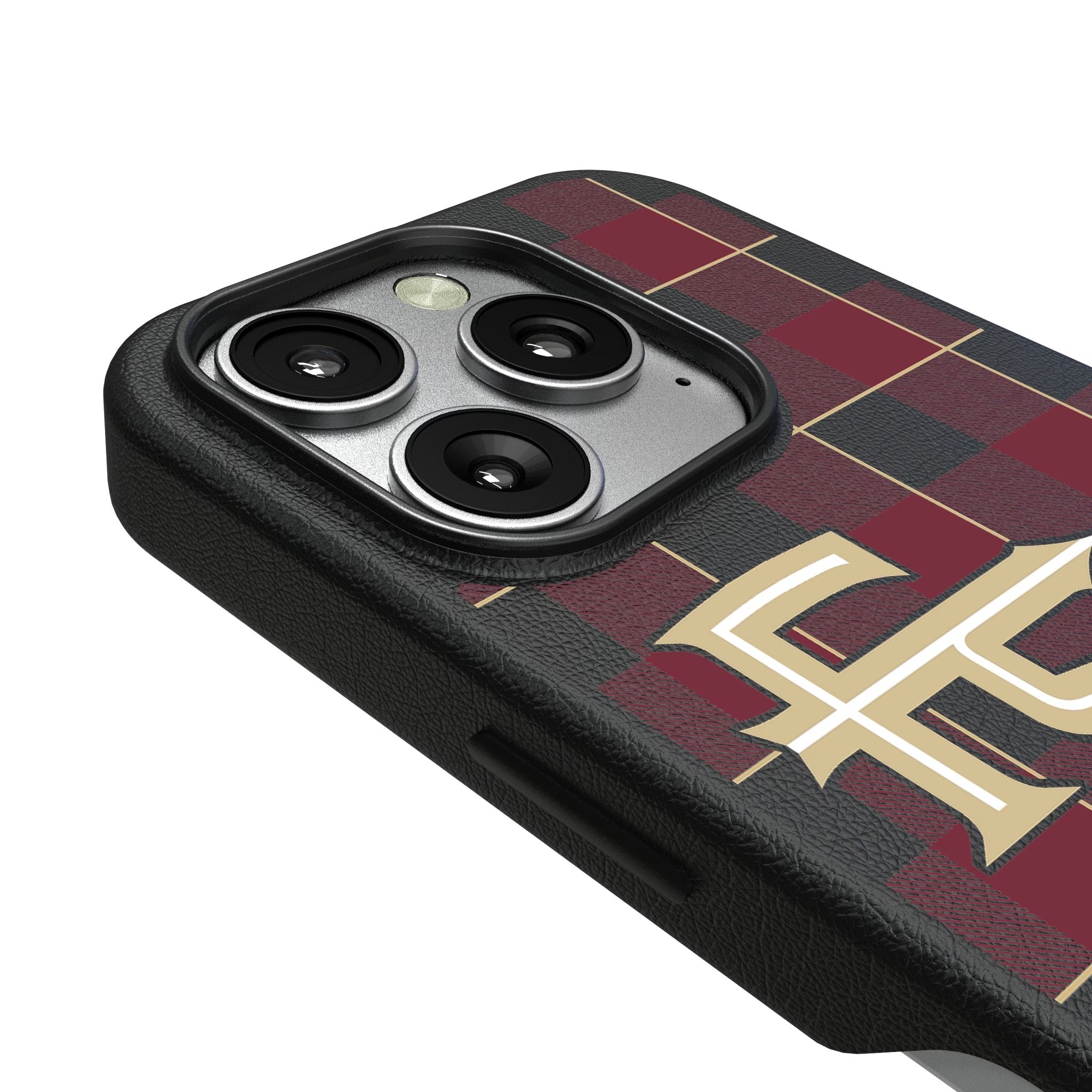 Florida State University Seminoles Athletic Wordmark Plaid MagSafe Compatible Phone Case for Apple iPhone 3