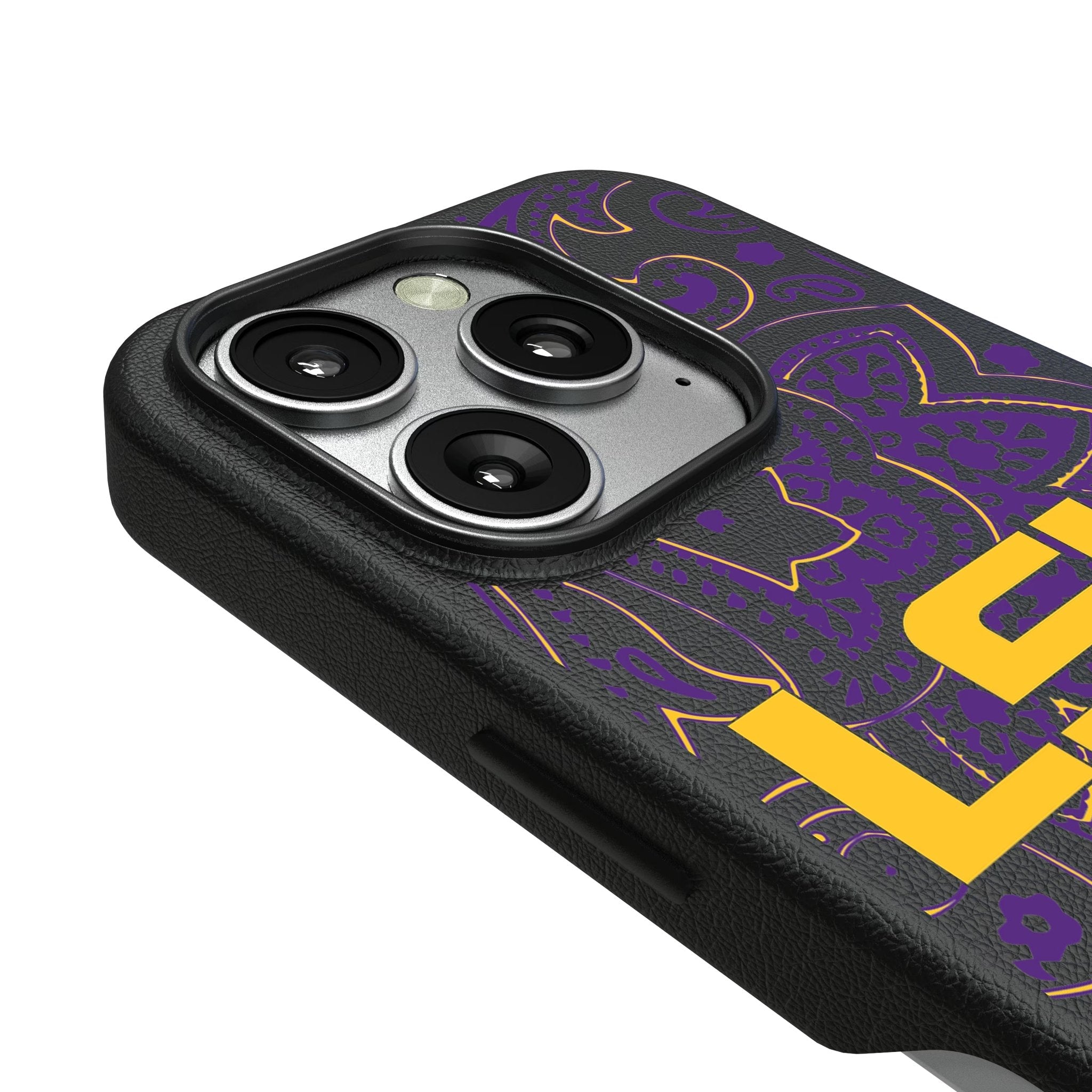 Louisiana State University Tigers Paisley MagSafe Compatible Phone Case for Apple iPhone 3