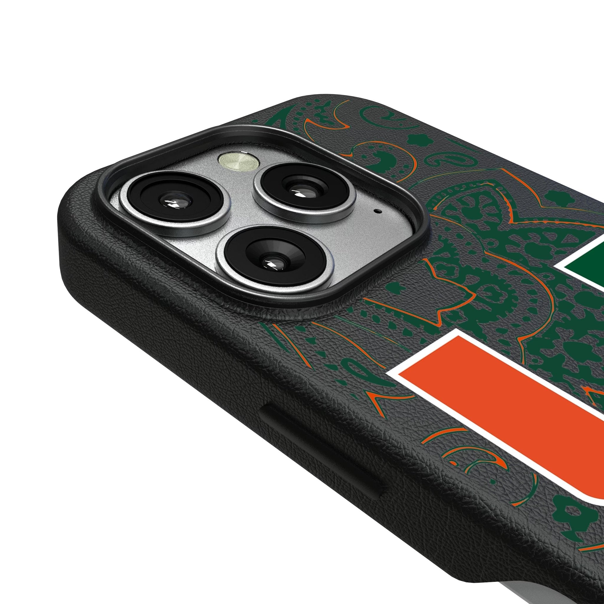 University of Miami Hurricanes Paisley MagSafe Compatible Phone Case for Apple iPhone 3