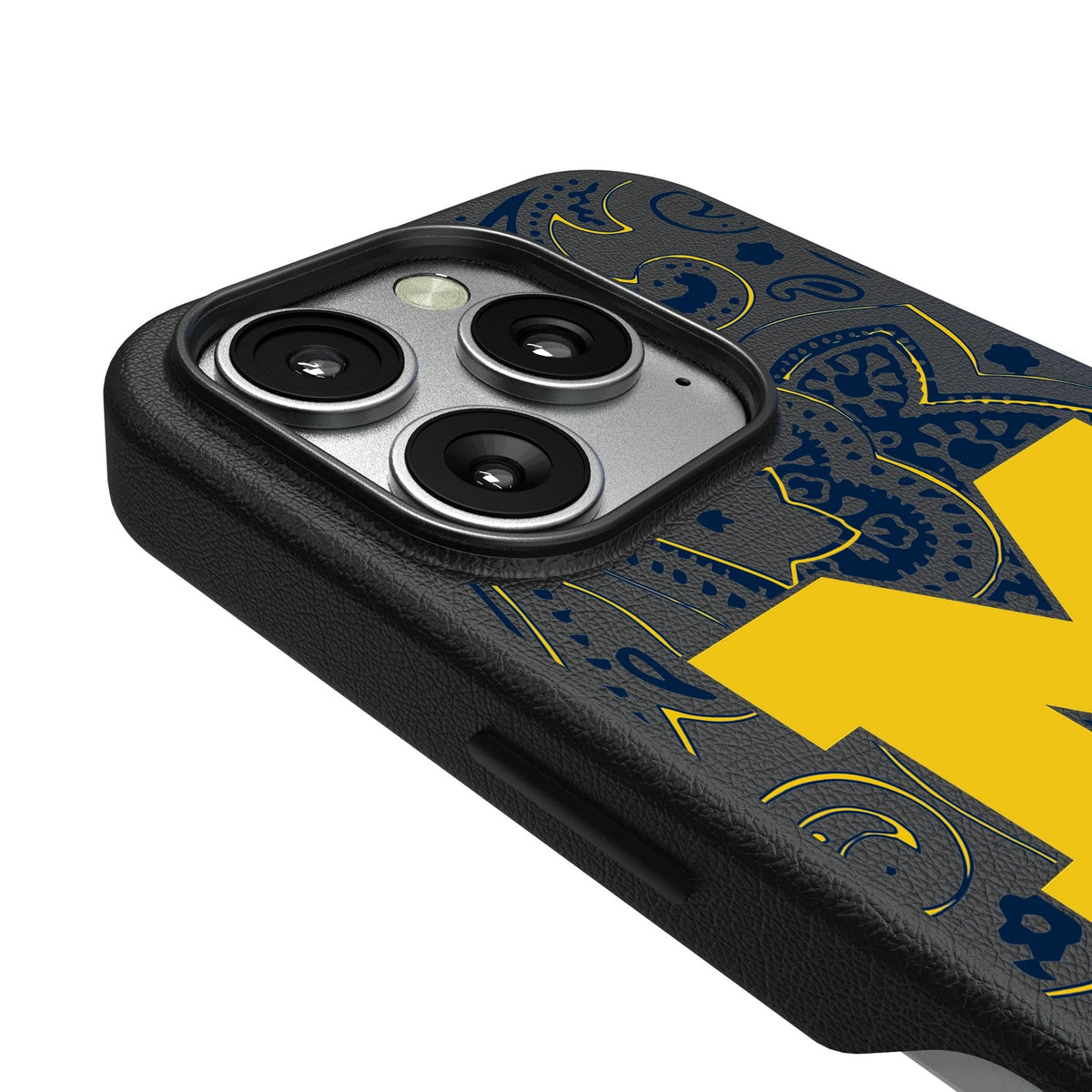 University of Michigan Wolverines Paisley MagSafe Compatible Phone Case for Apple iPhone 3