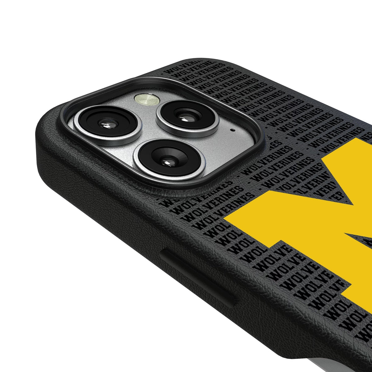 University of Michigan Wolverines Text Backdrop MagSafe Compatible Phone Case for Apple iPhone 3