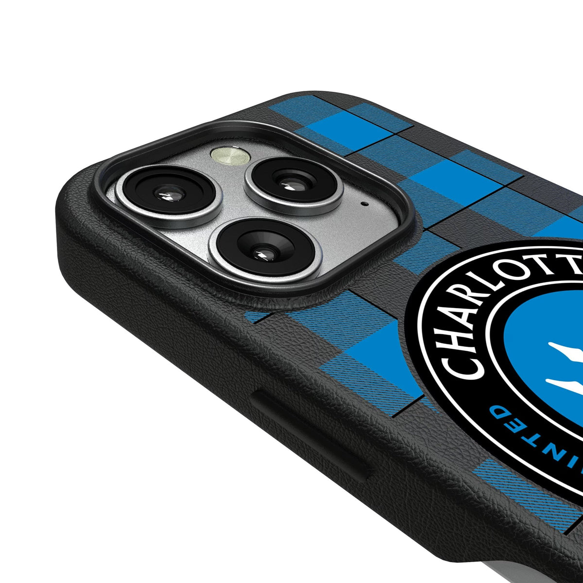 Charlotte FC Plaid MagSafe Compatible Phone Case for Apple iPhone 3