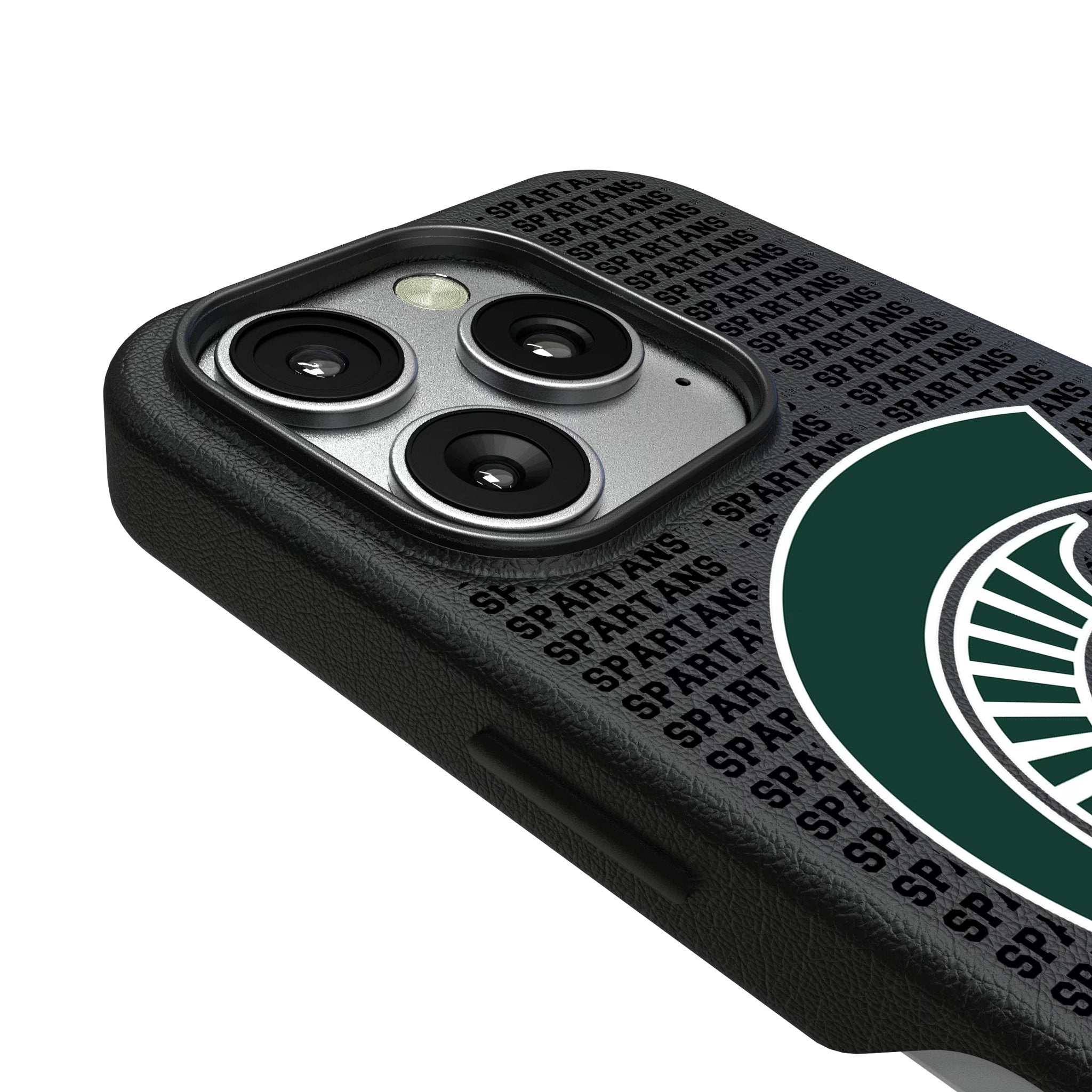 Michigan State University Spartans Text Backdrop MagSafe Compatible Phone Case for Apple iPhone 3