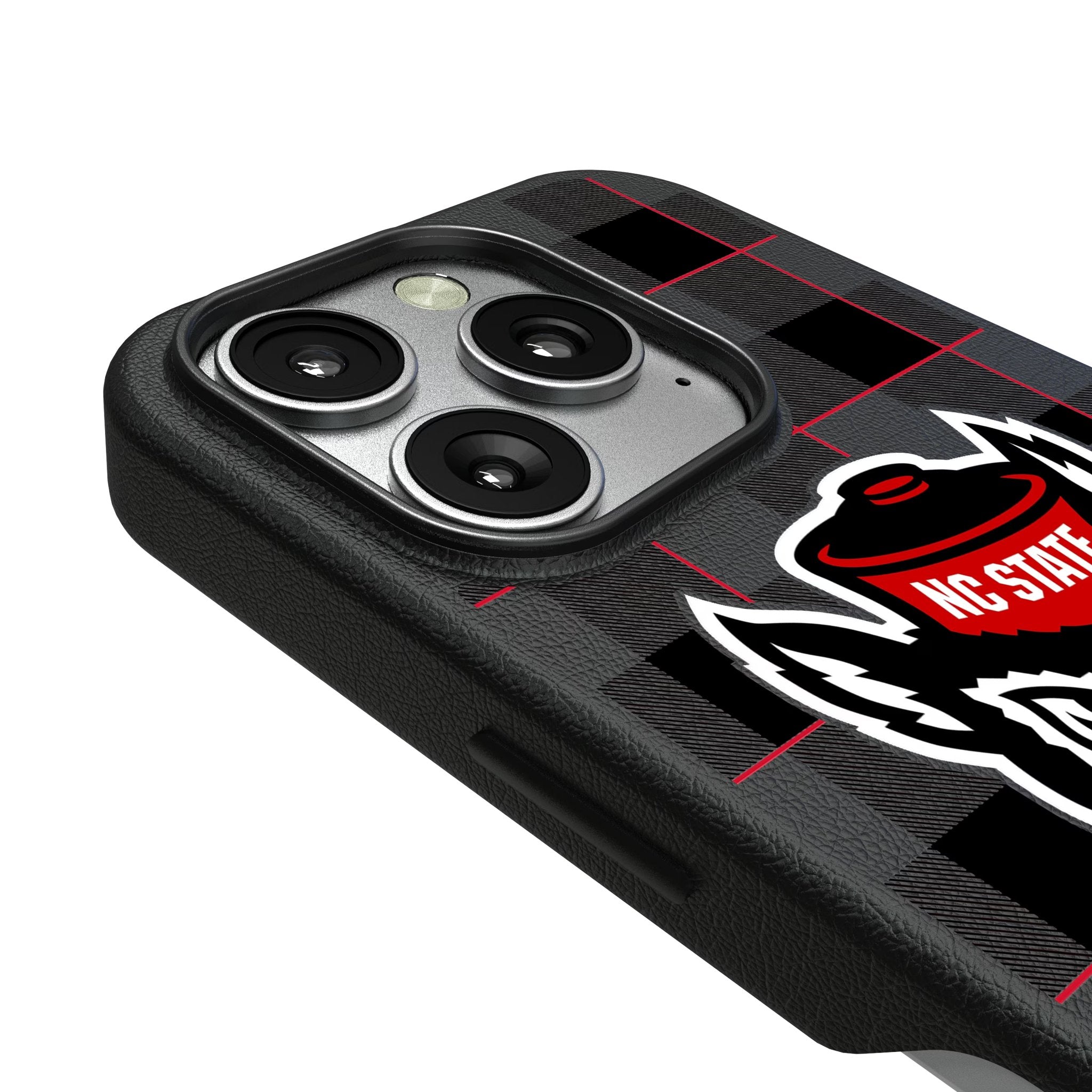 North Carolina State University Wolfpack Plaid MagSafe Compatible Phone Case for Apple iPhone 3