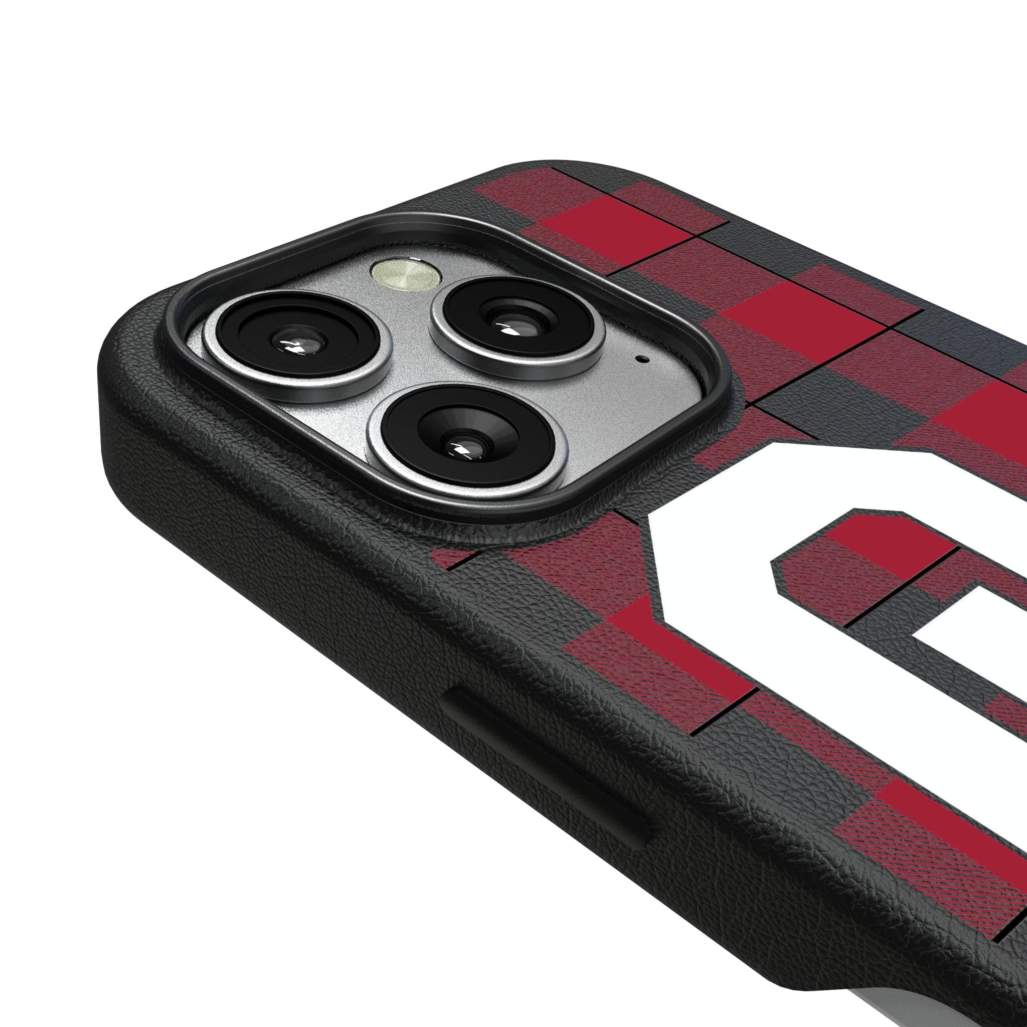 University of Oklahoma Sooners Plaid MagSafe Compatible Phone Case for Apple iPhone 3