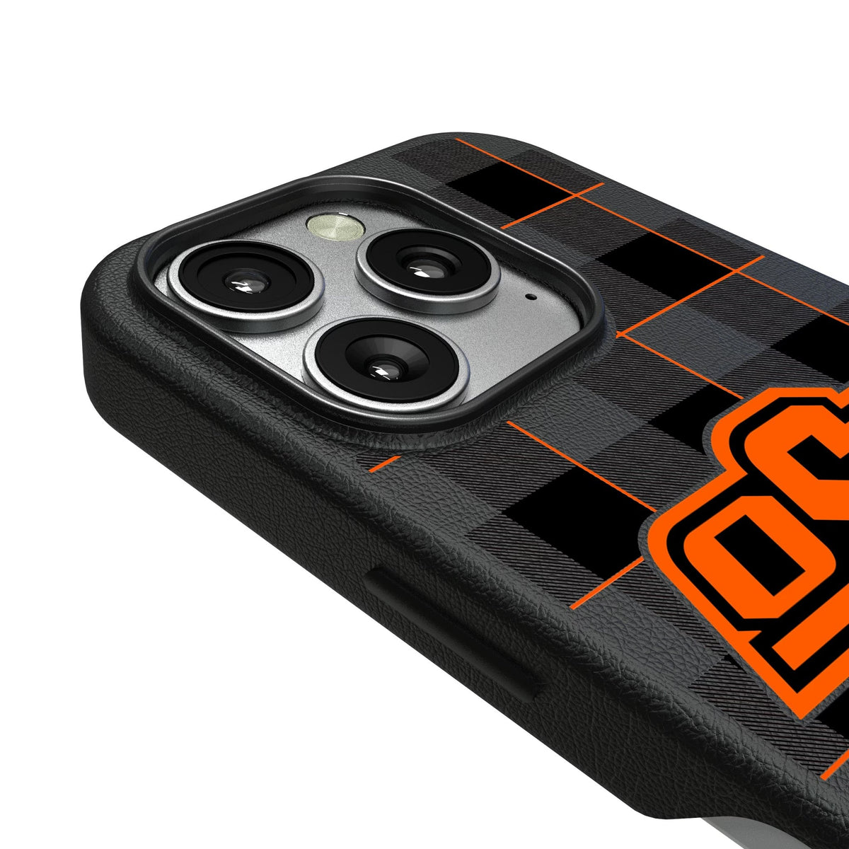 Oklahoma State University Cowboys Plaid MagSafe Compatible Phone Case for Apple iPhone 3