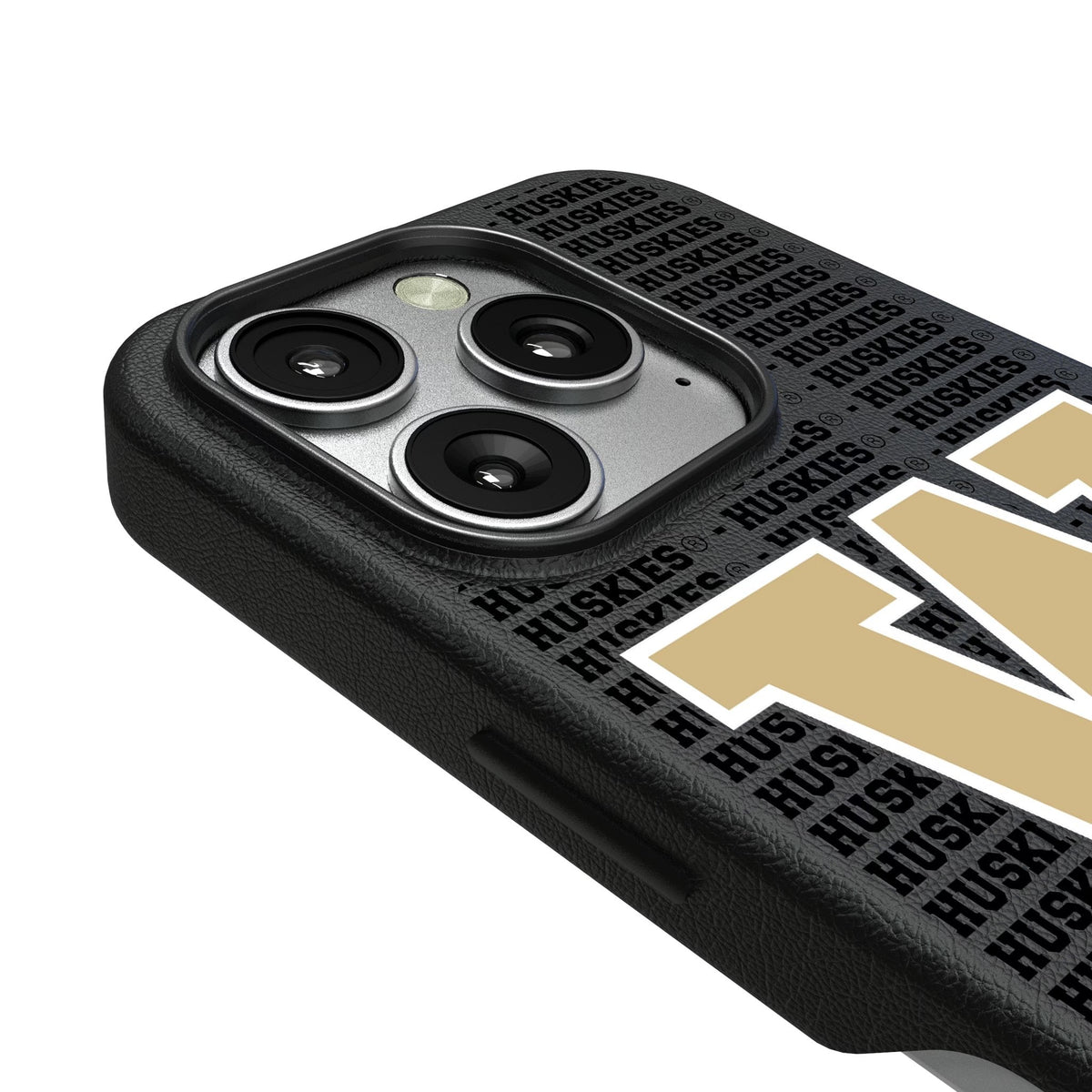 University of Washington Huskies Text Backdrop MagSafe Compatible Phone Case for Apple iPhone 3