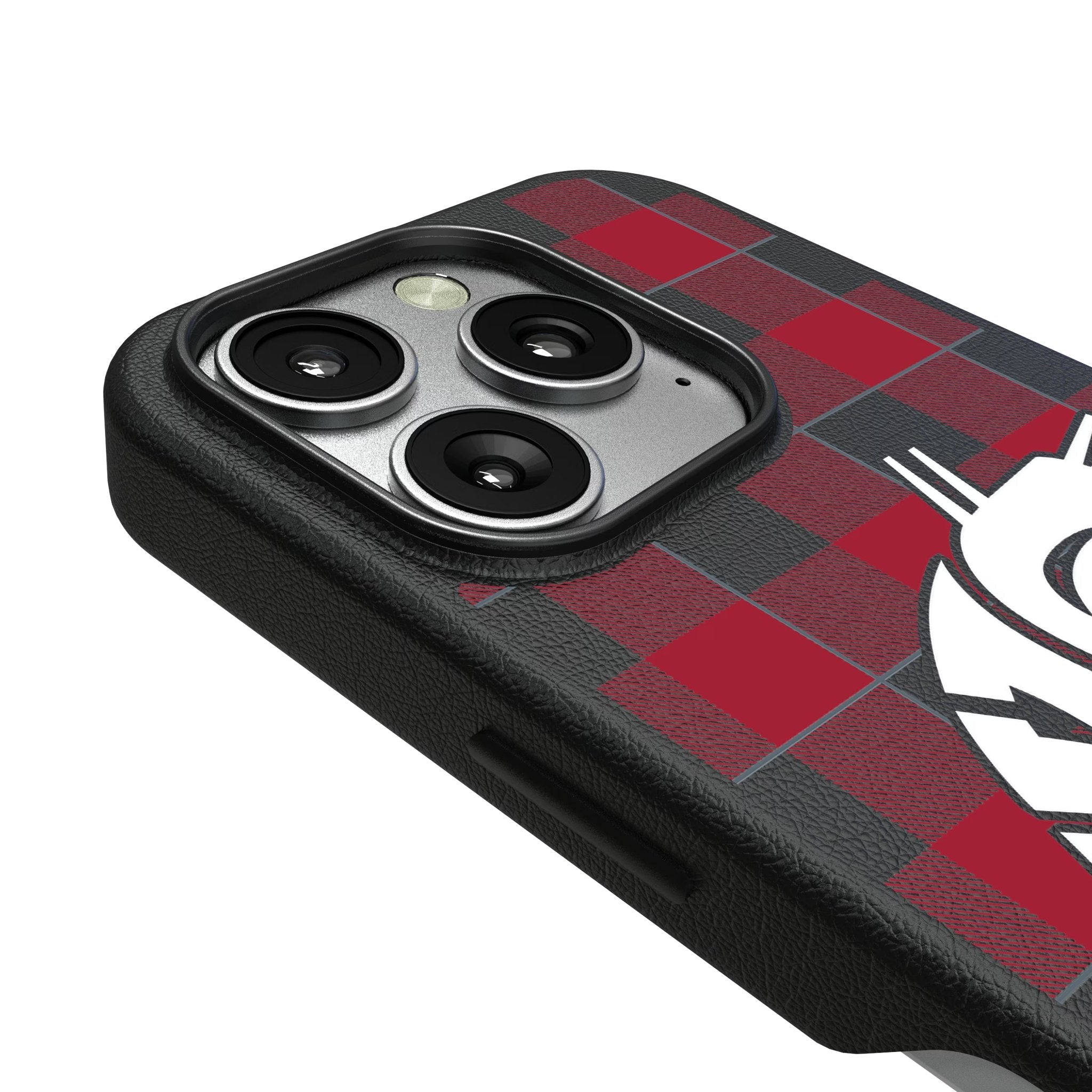 Washington State University Cougars Plaid MagSafe Compatible Phone Case for Apple iPhone 3
