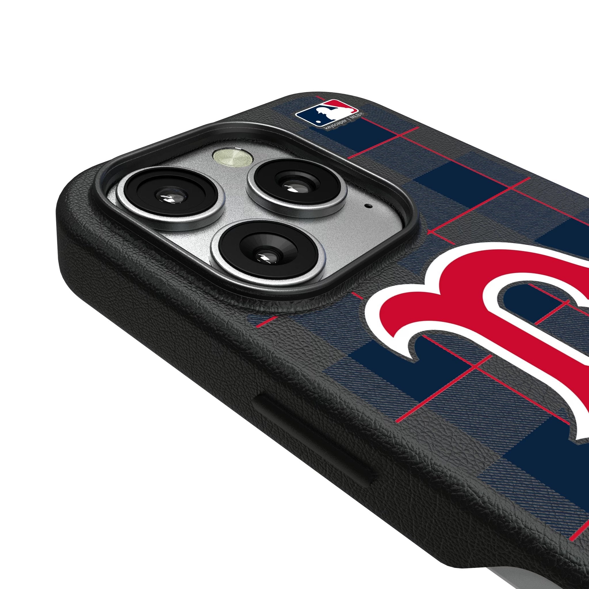Boston Red Sox Plaid MagSafe Compatible Phone Case for Apple iPhone 3