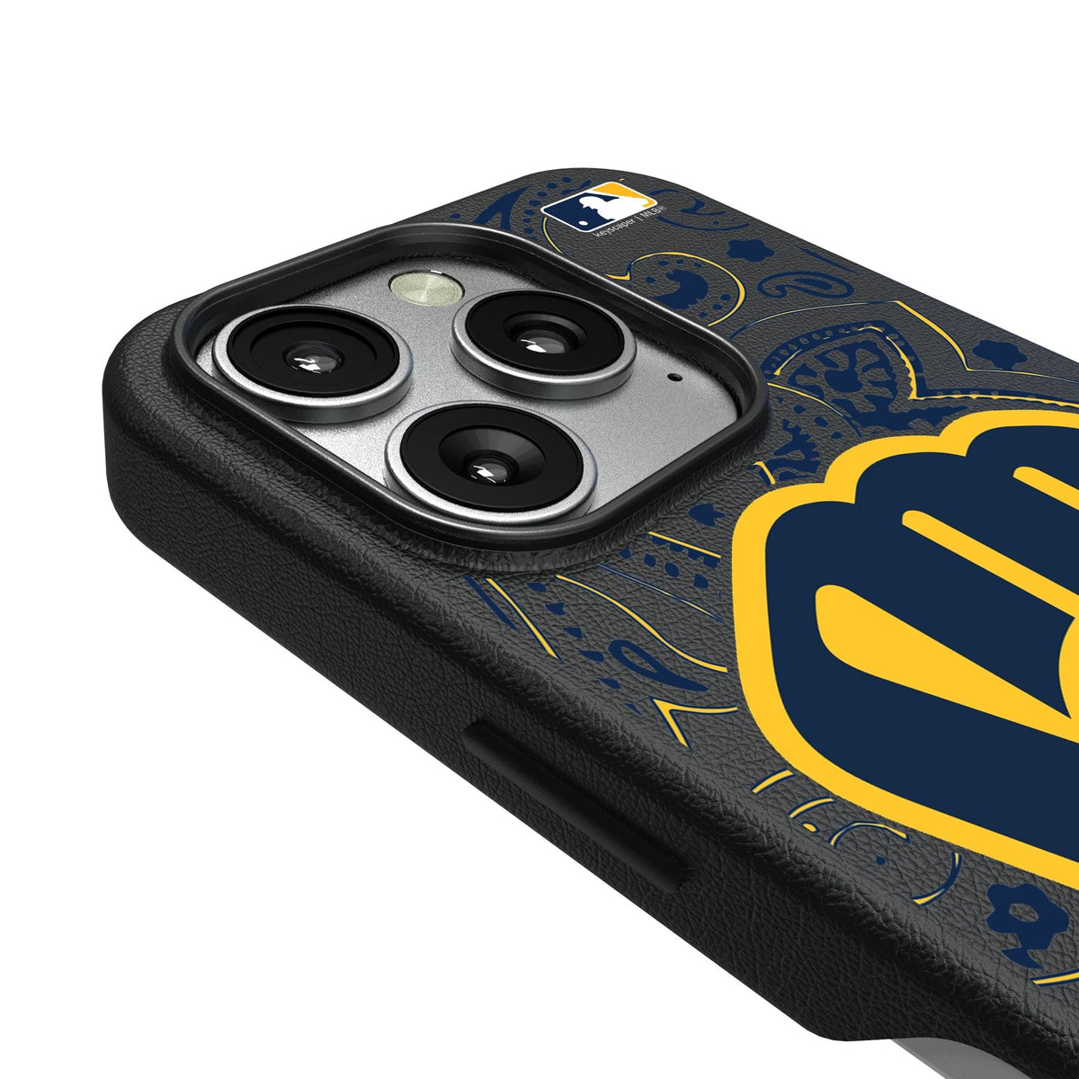 Milwaukee Brewers Paisley MagSafe Compatible Phone Case for Apple iPhone 3