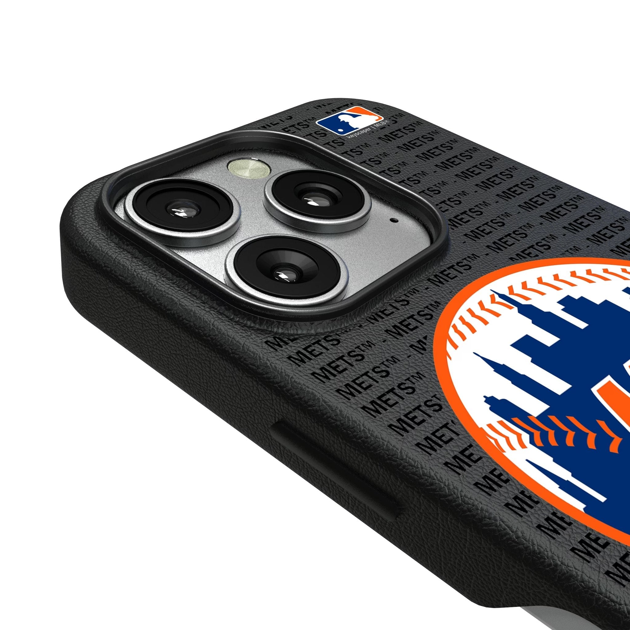 New York Mets Text Backdrop MagSafe Compatible Phone Case for Apple iPhone 3