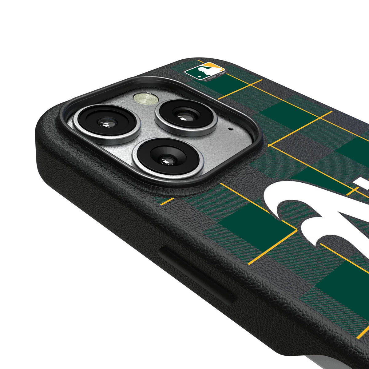 Oakland Athletics Plaid MagSafe Compatible Phone Case for Apple iPhone 3