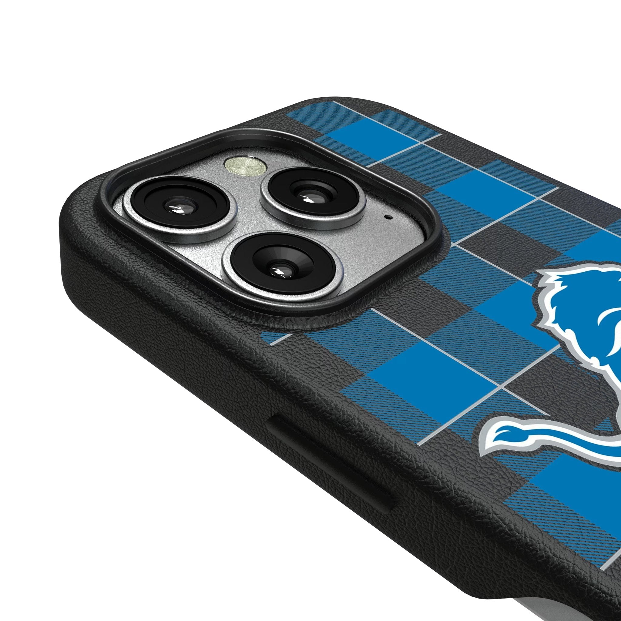 Detroit Lions Plaid MagSafe Compatible Phone Case for Apple iPhone 3