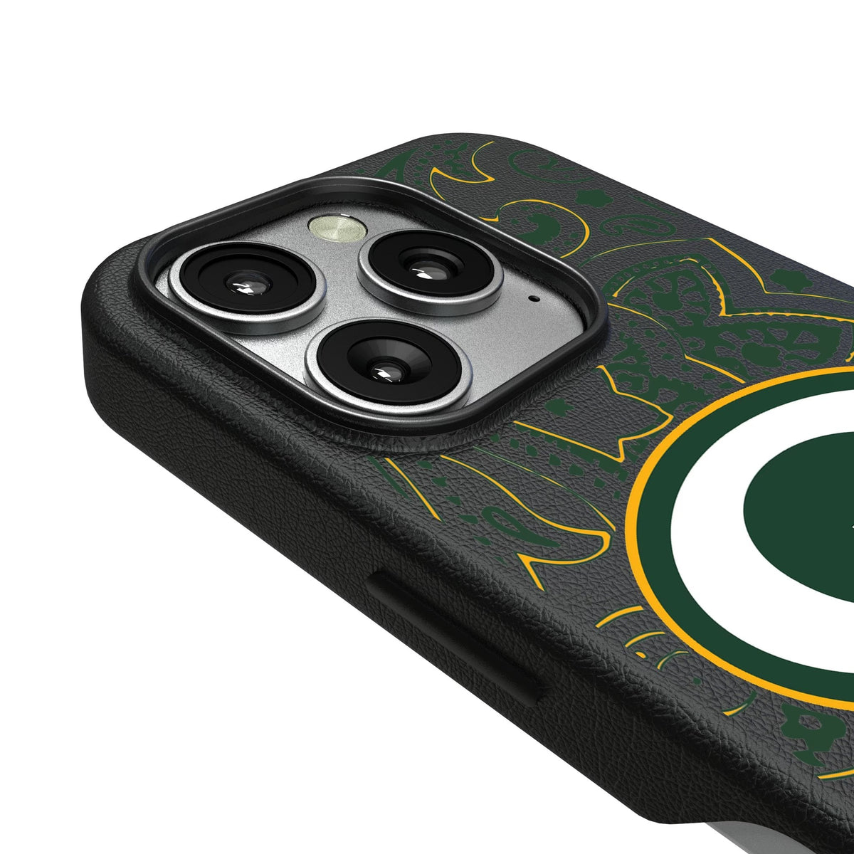 Green Bay Packers Paisley MagSafe Compatible Phone Case for Apple iPhone 3