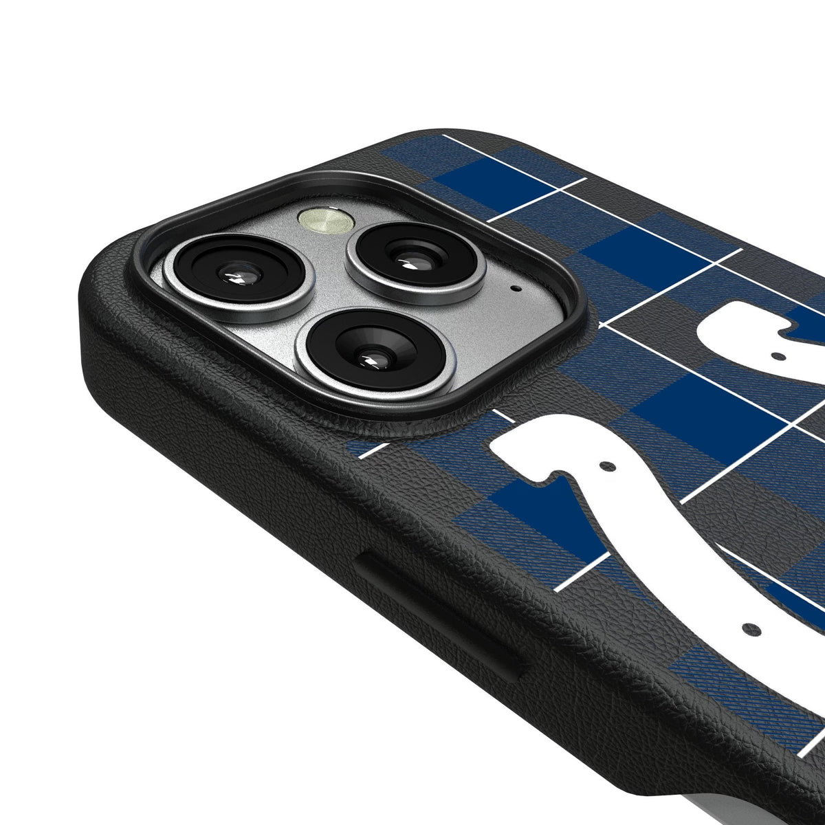 Indianapolis Colts Plaid MagSafe Compatible Phone Case for Apple iPhone 3