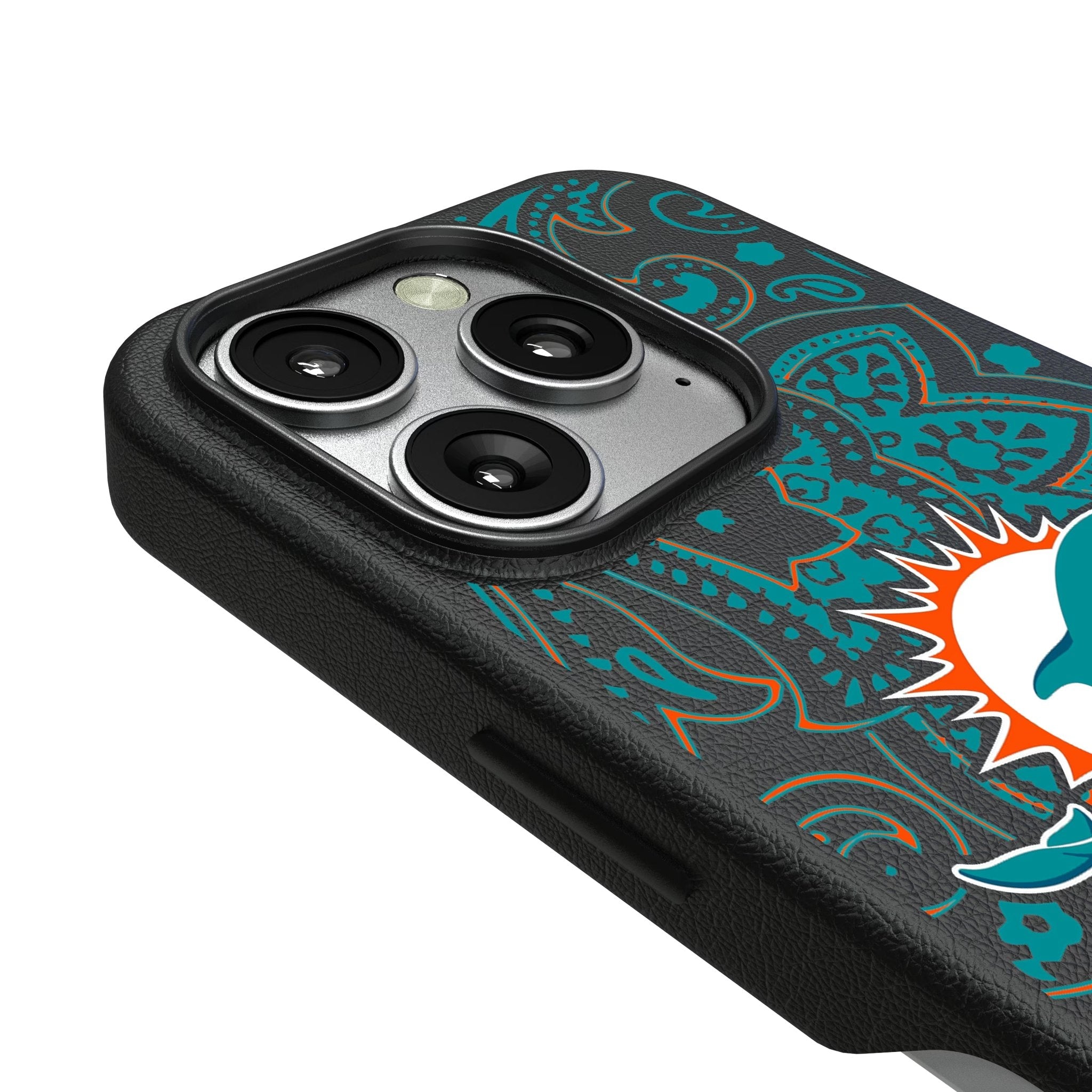 Miami Dolphins Paisley MagSafe Compatible Phone Case for Apple iPhone 3