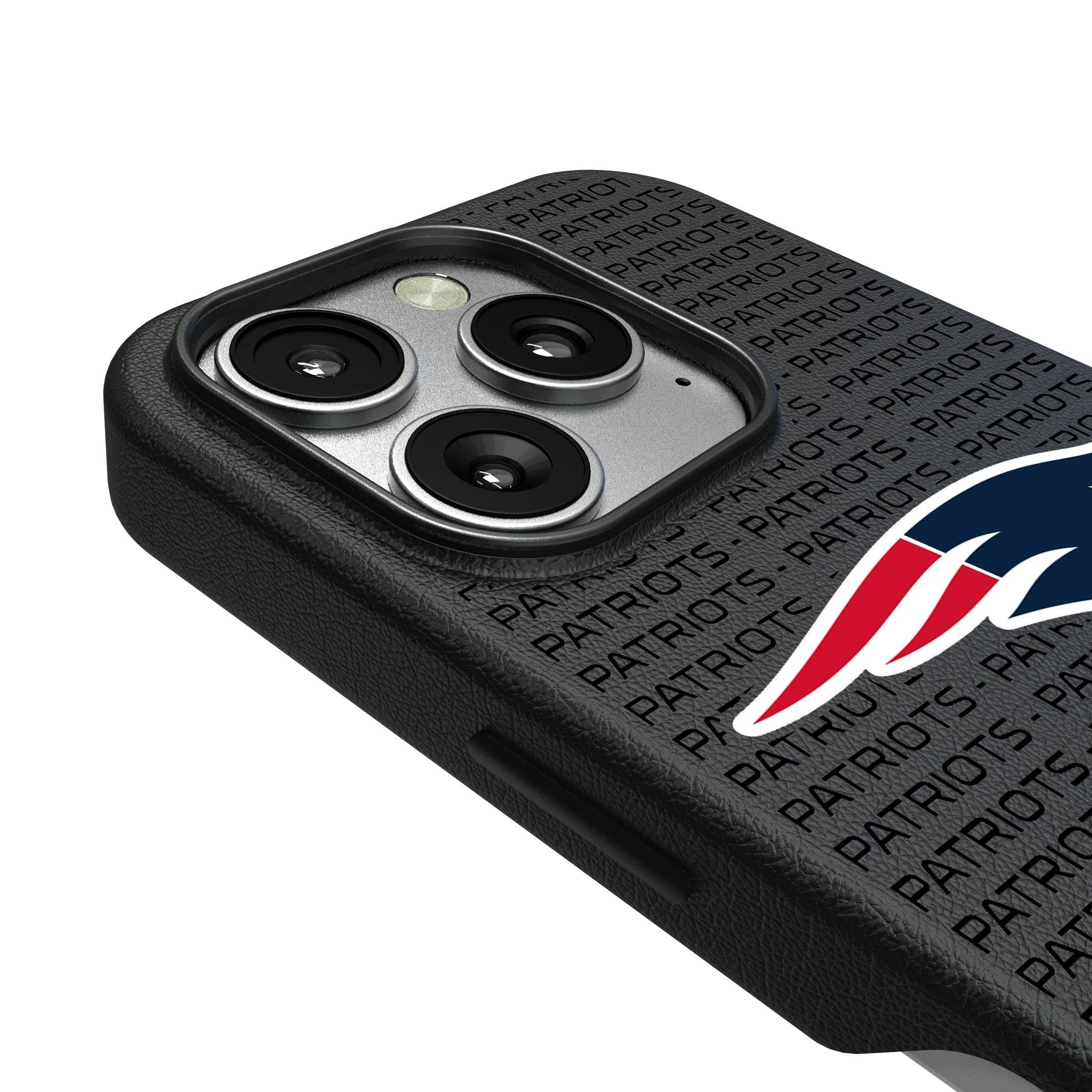 New England Patriots Text Backdrop MagSafe Compatible Phone Case for Apple iPhone 3