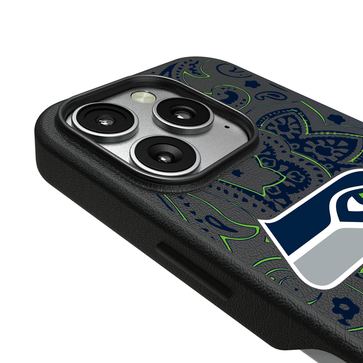 Seattle Seahawks Paisley MagSafe Compatible Phone Case for Apple iPhone 3