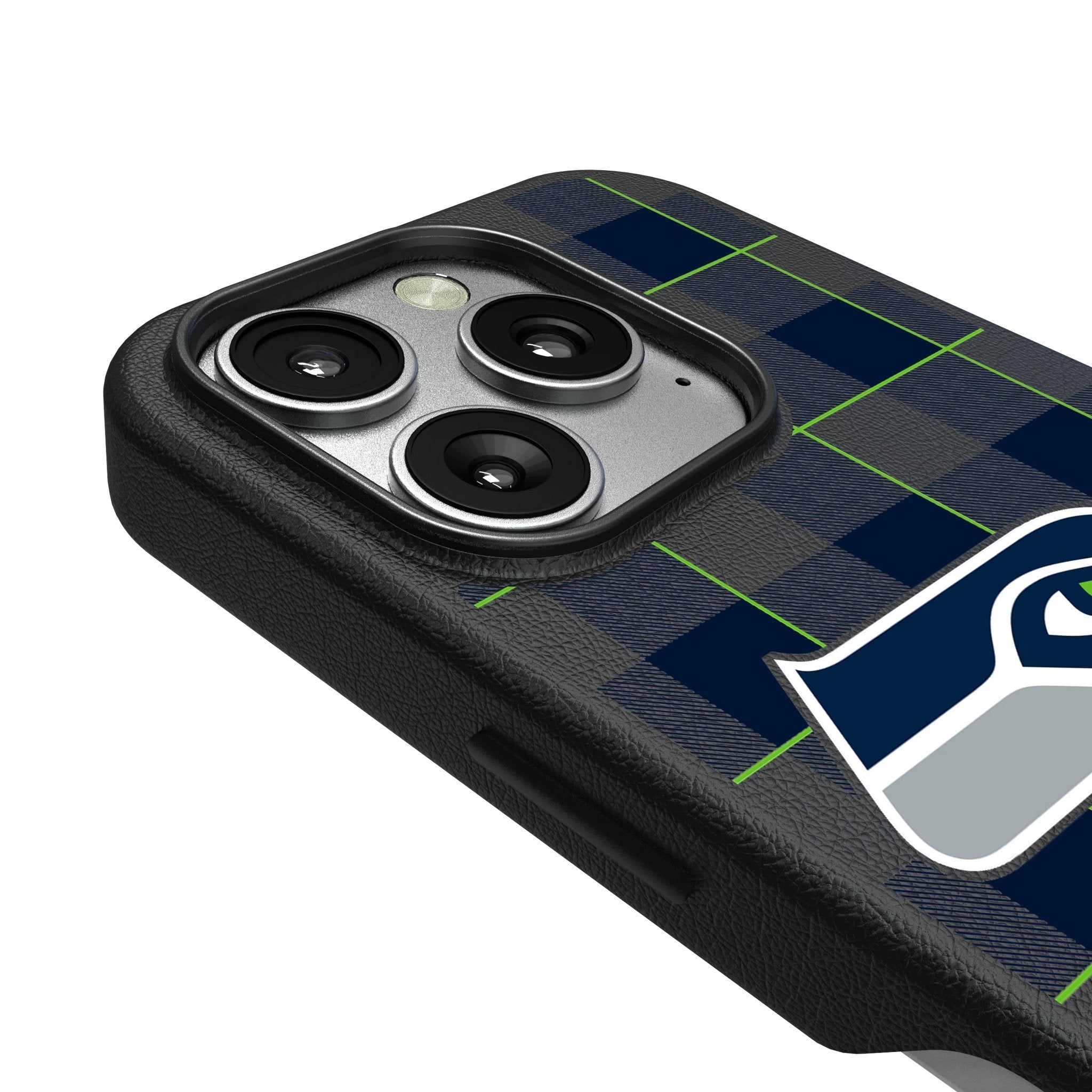 Seattle Seahawks Plaid MagSafe Compatible Phone Case for Apple iPhone 3