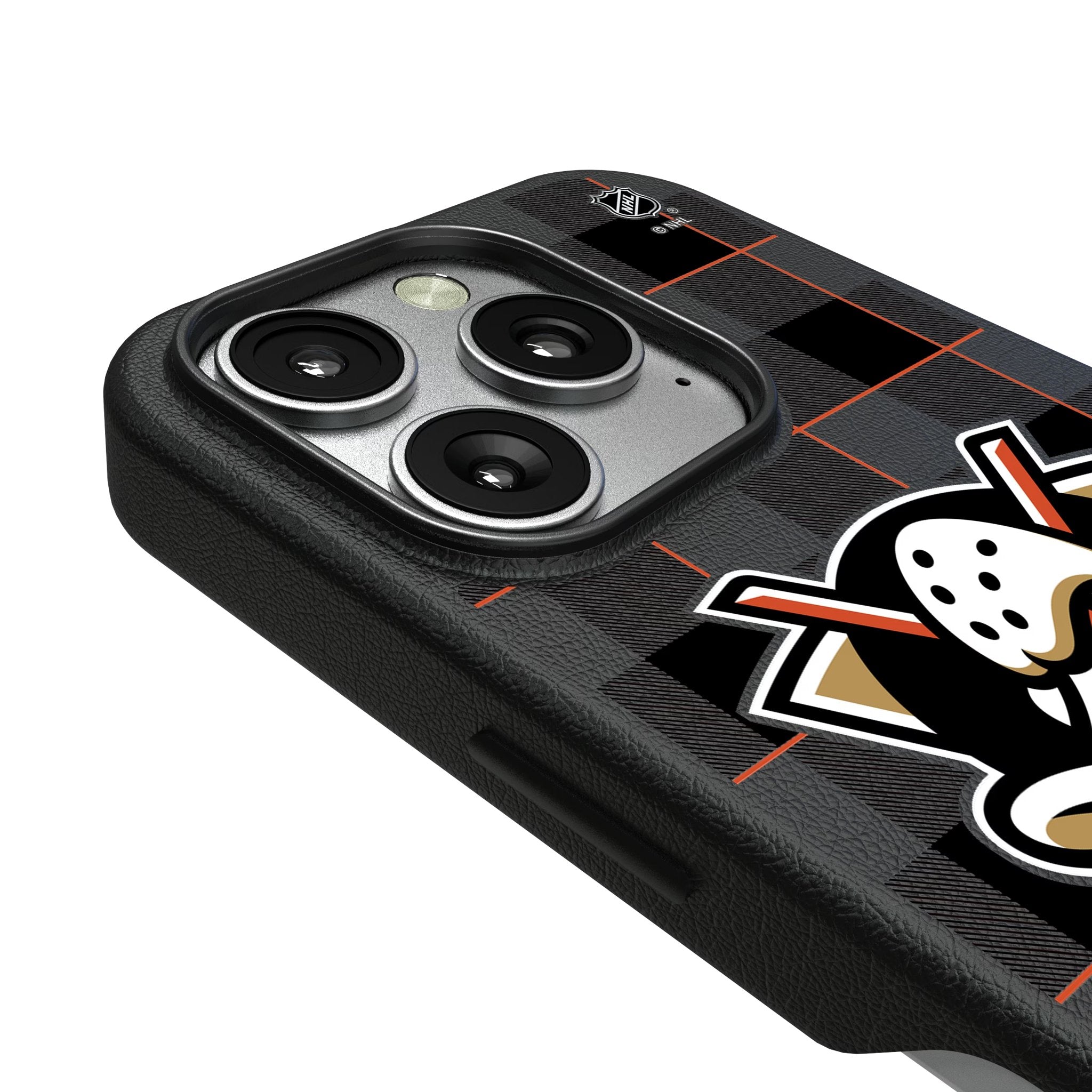 Anaheim Ducks Plaid MagSafe Compatible Phone Case for Apple iPhone 3