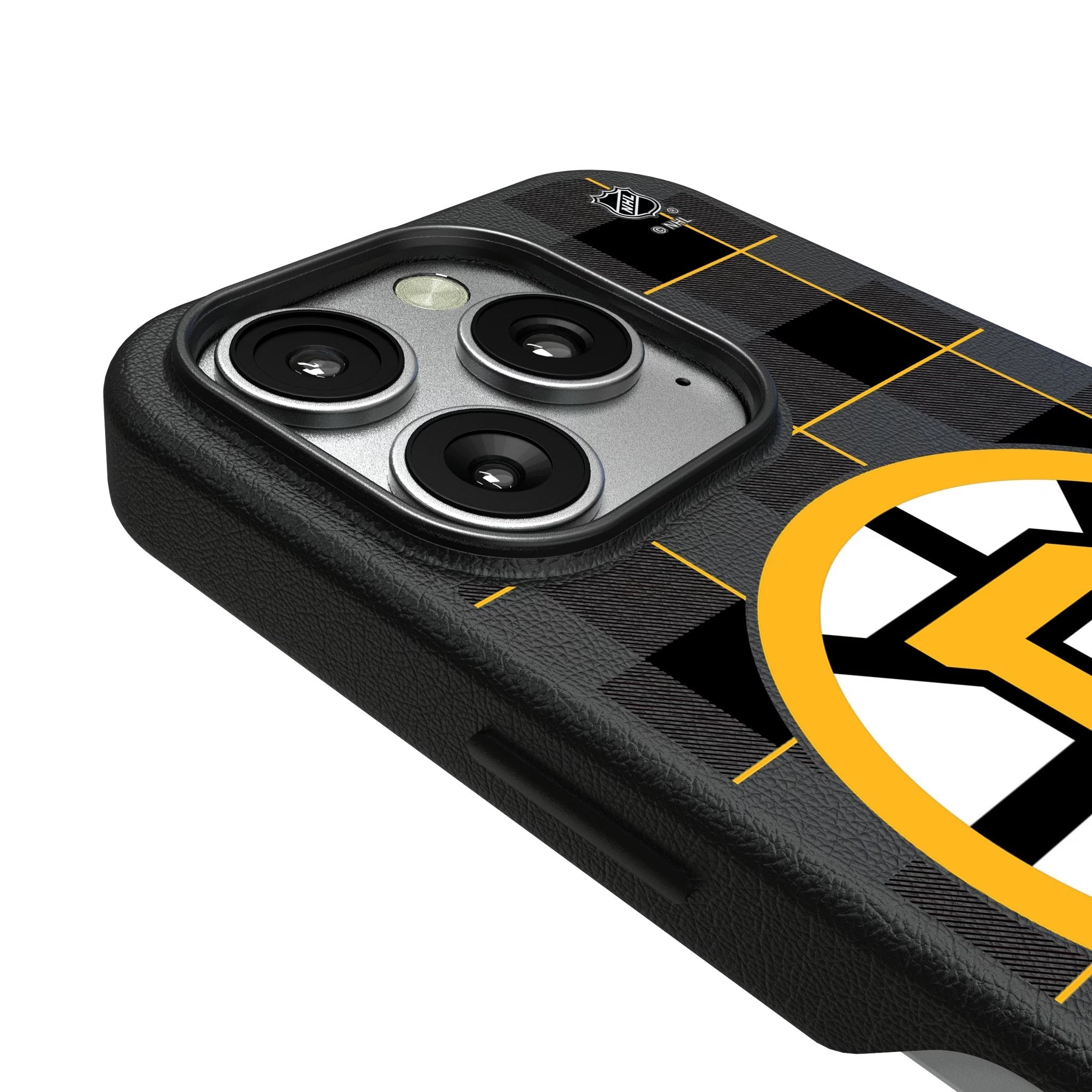 Boston Bruins Plaid MagSafe Compatible Phone Case for Apple iPhone 3