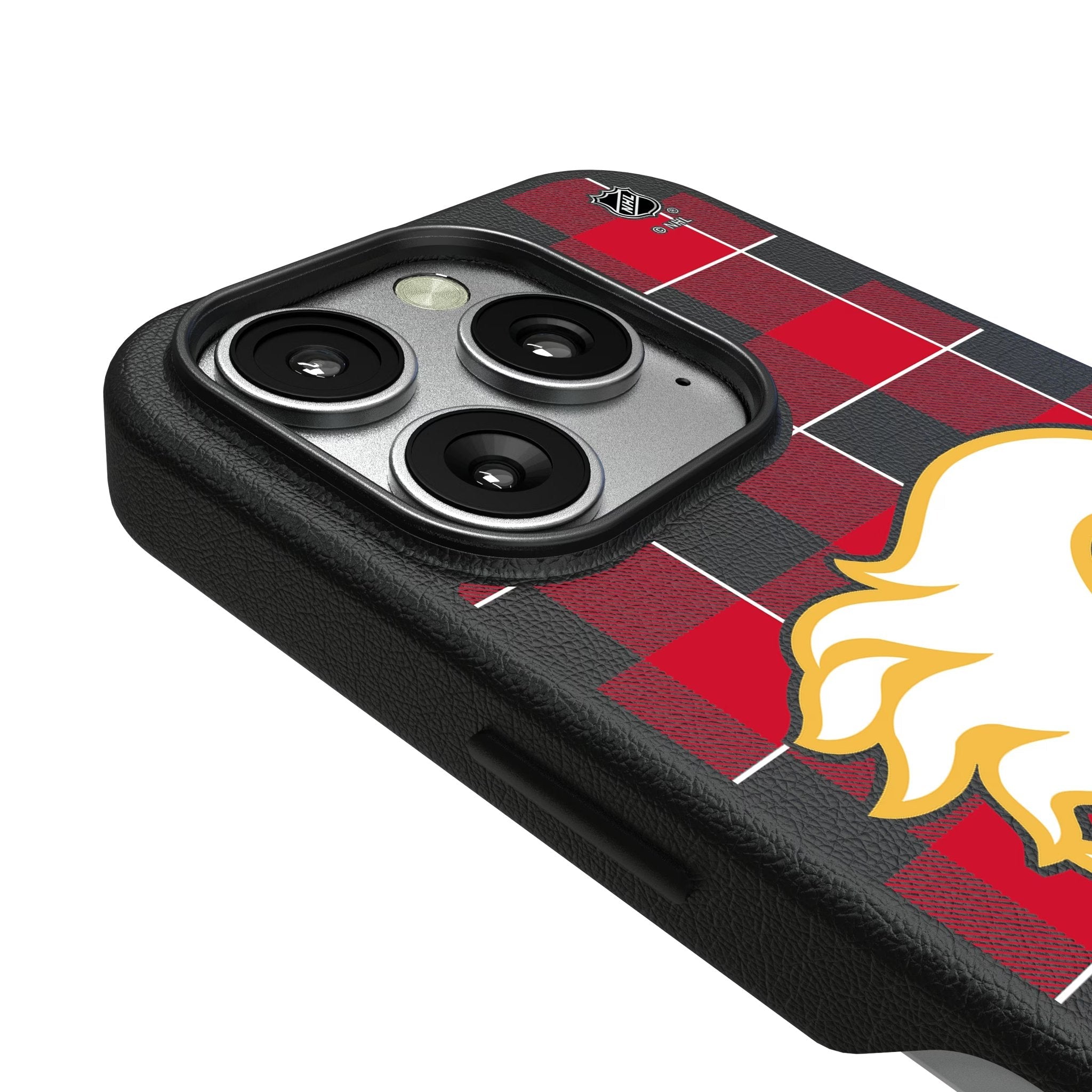 Calgary Flames Plaid MagSafe Compatible Phone Case for Apple iPhone 3