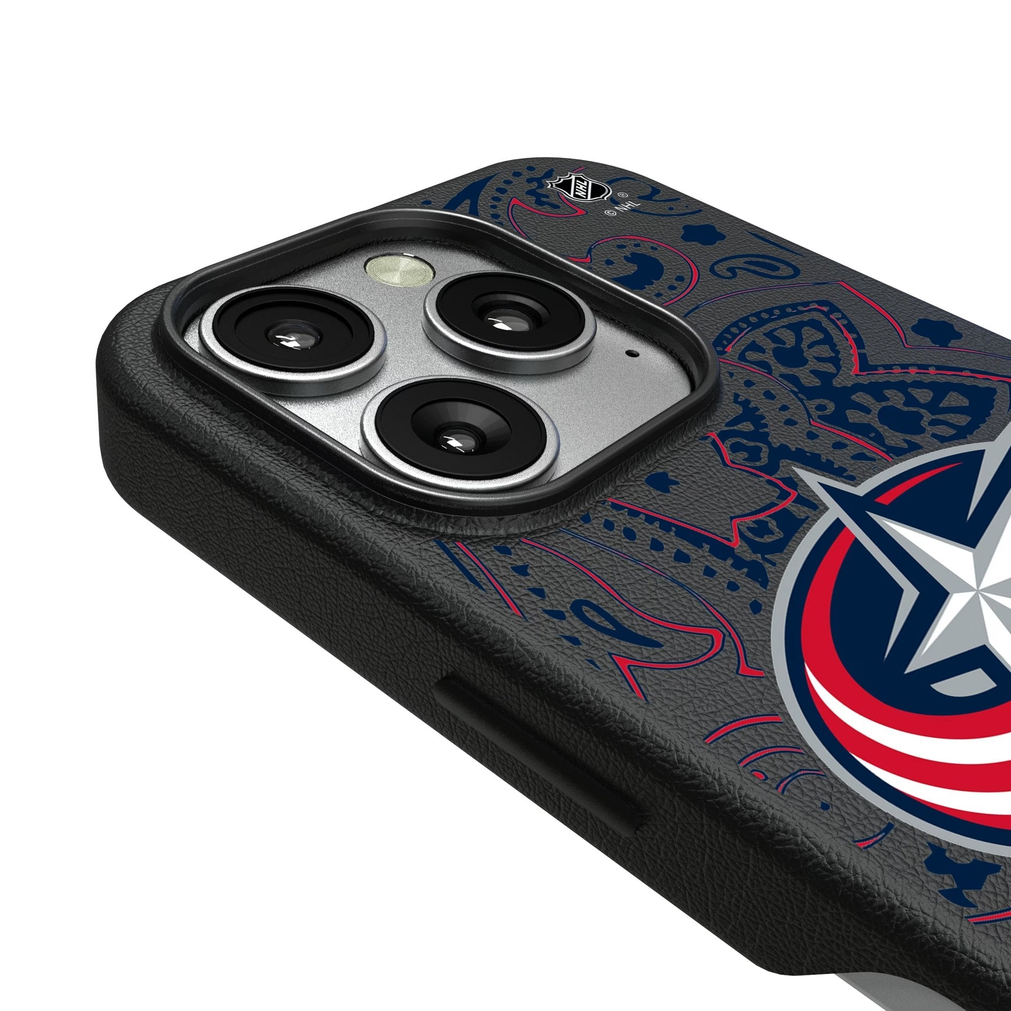Columbus Blue Jackets Paisley MagSafe Compatible Phone Case for Apple iPhone 3