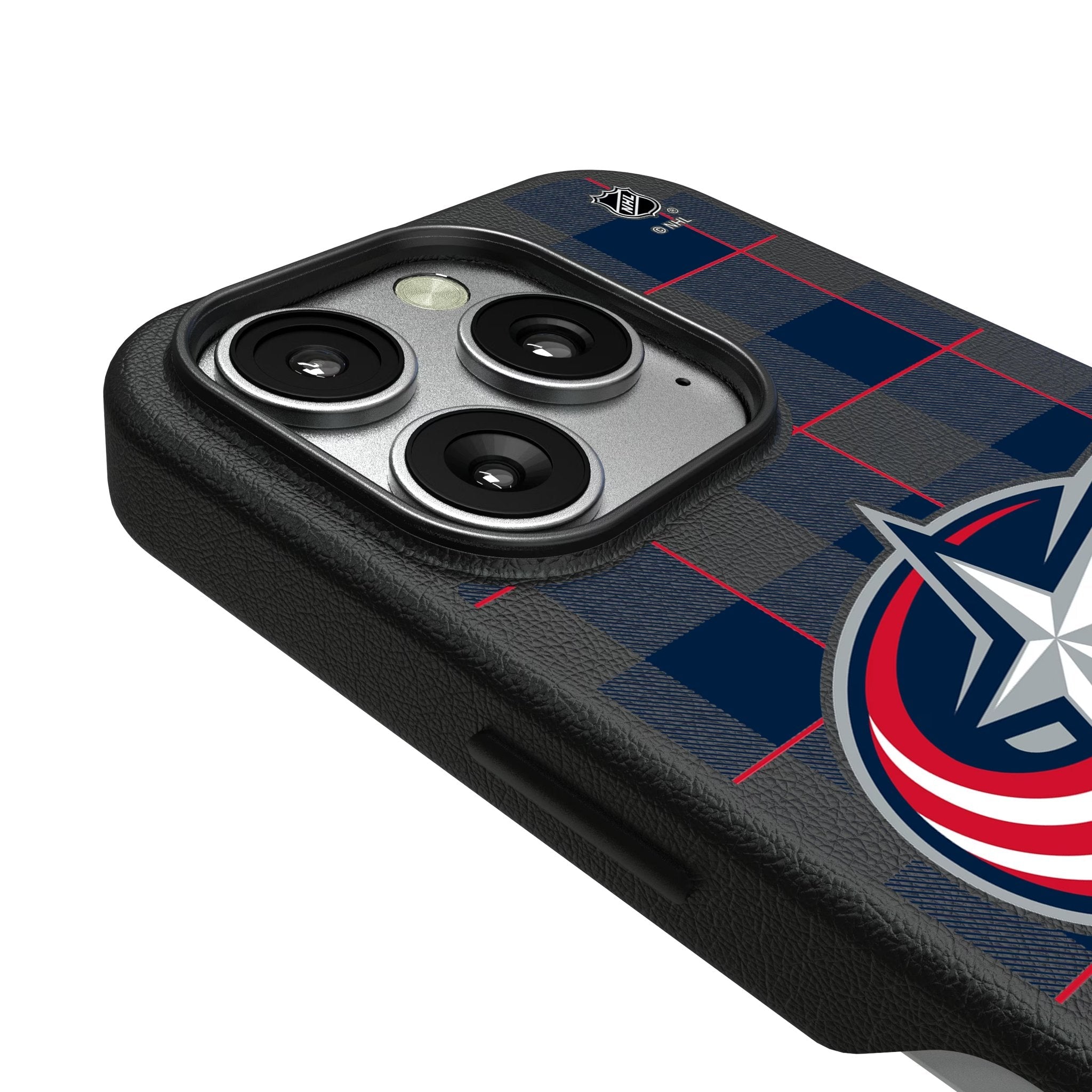 Columbus Blue Jackets Plaid MagSafe Compatible Phone Case for Apple iPhone 3