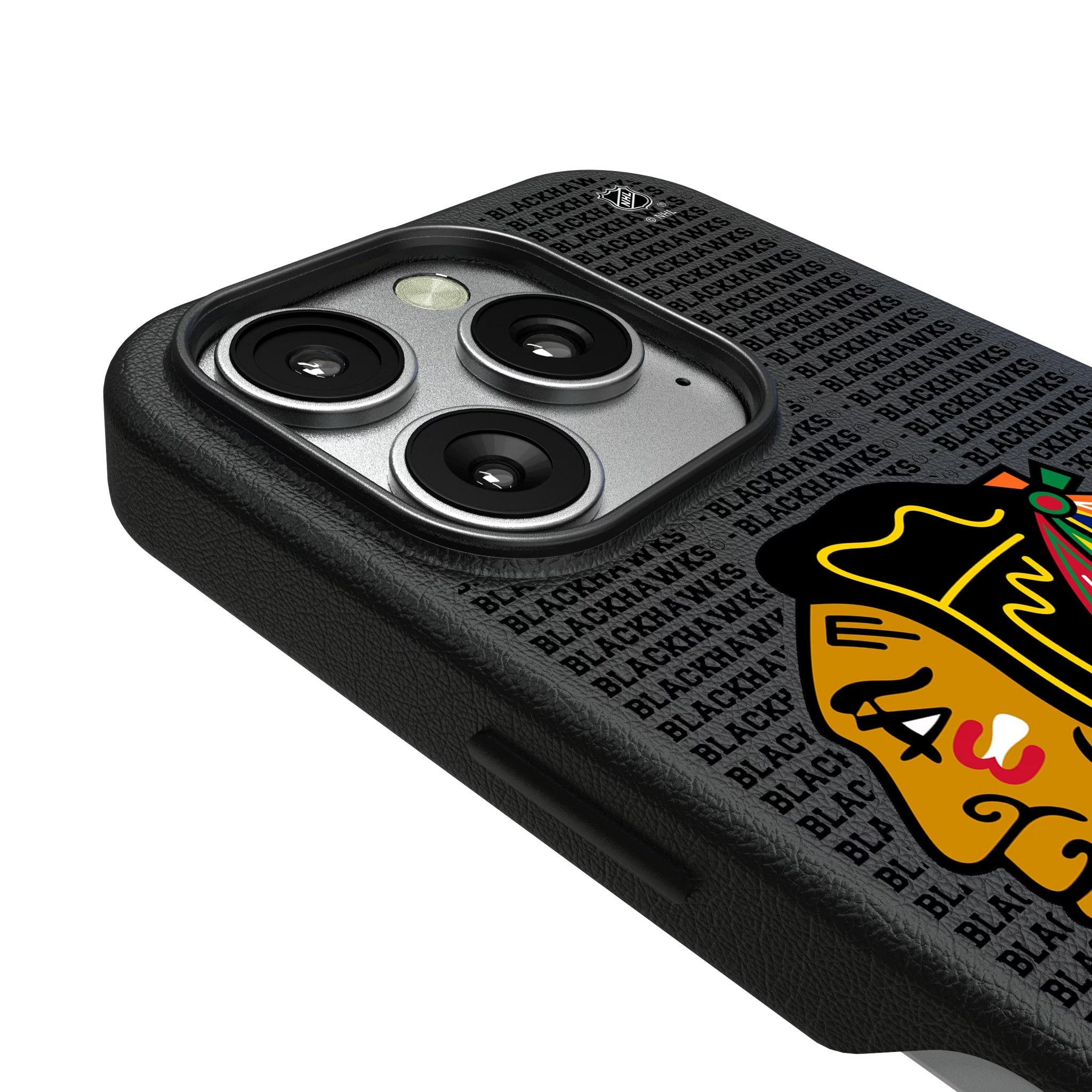 Chicago Blackhawks Text Backdrop MagSafe Compatible Phone Case for Apple iPhone 3