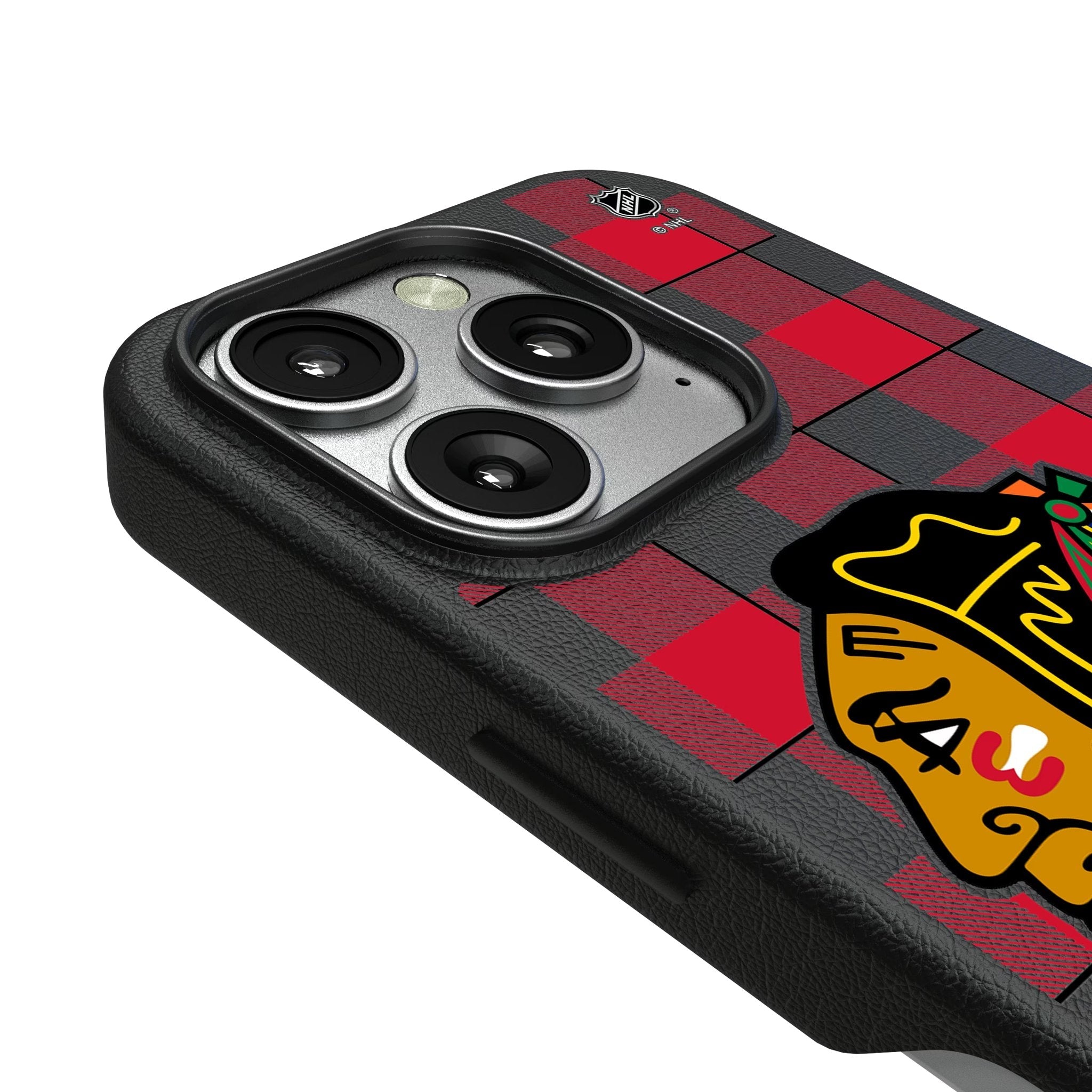 Chicago Blackhawks Plaid MagSafe Compatible Phone Case for Apple iPhone 3