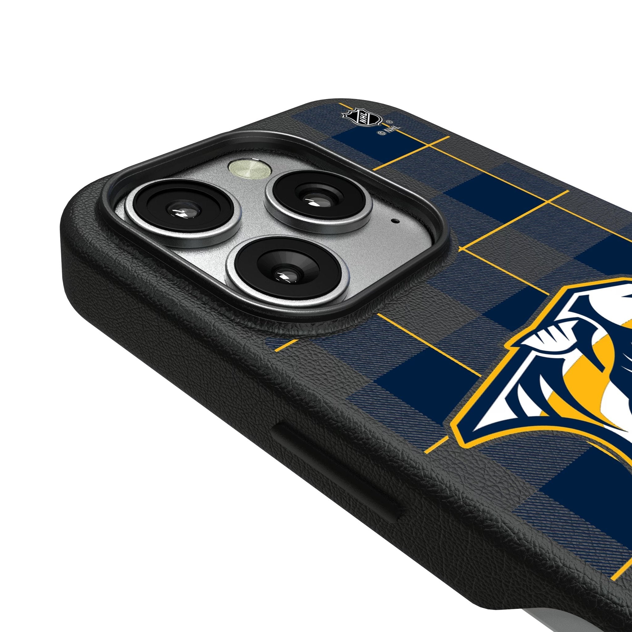 Nashville Predators Plaid MagSafe Compatible Phone Case for Apple iPhone 3