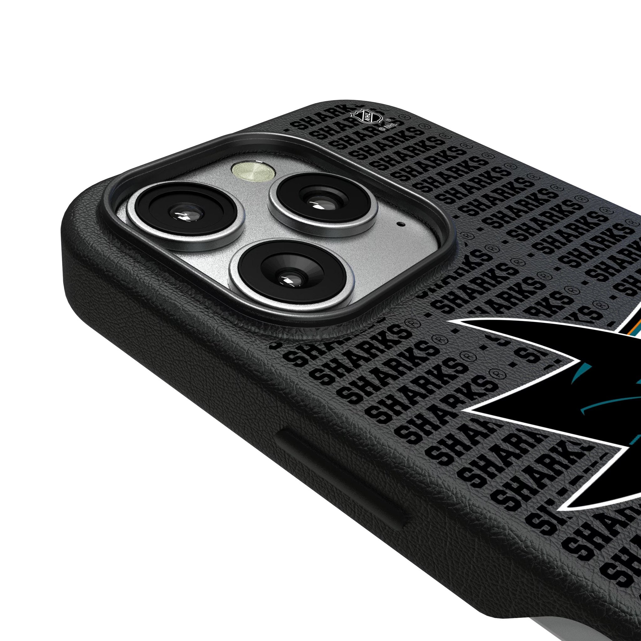 San Jose Sharks Text Backdrop MagSafe Compatible Phone Case for Apple iPhone 3