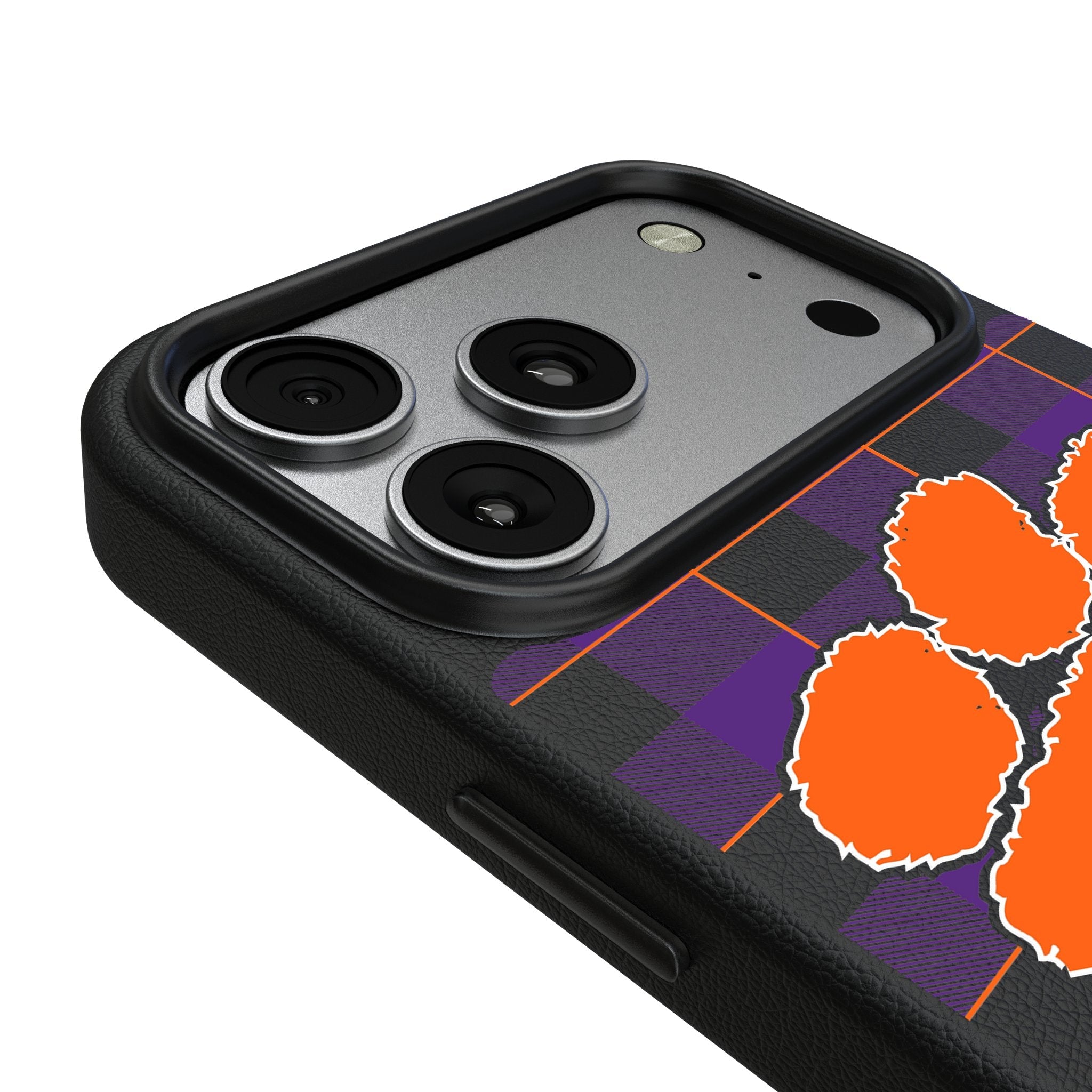 Clemson University Tigers Plaid MagSafe Compatible Phone Case for Apple iPhone 17 Series 3