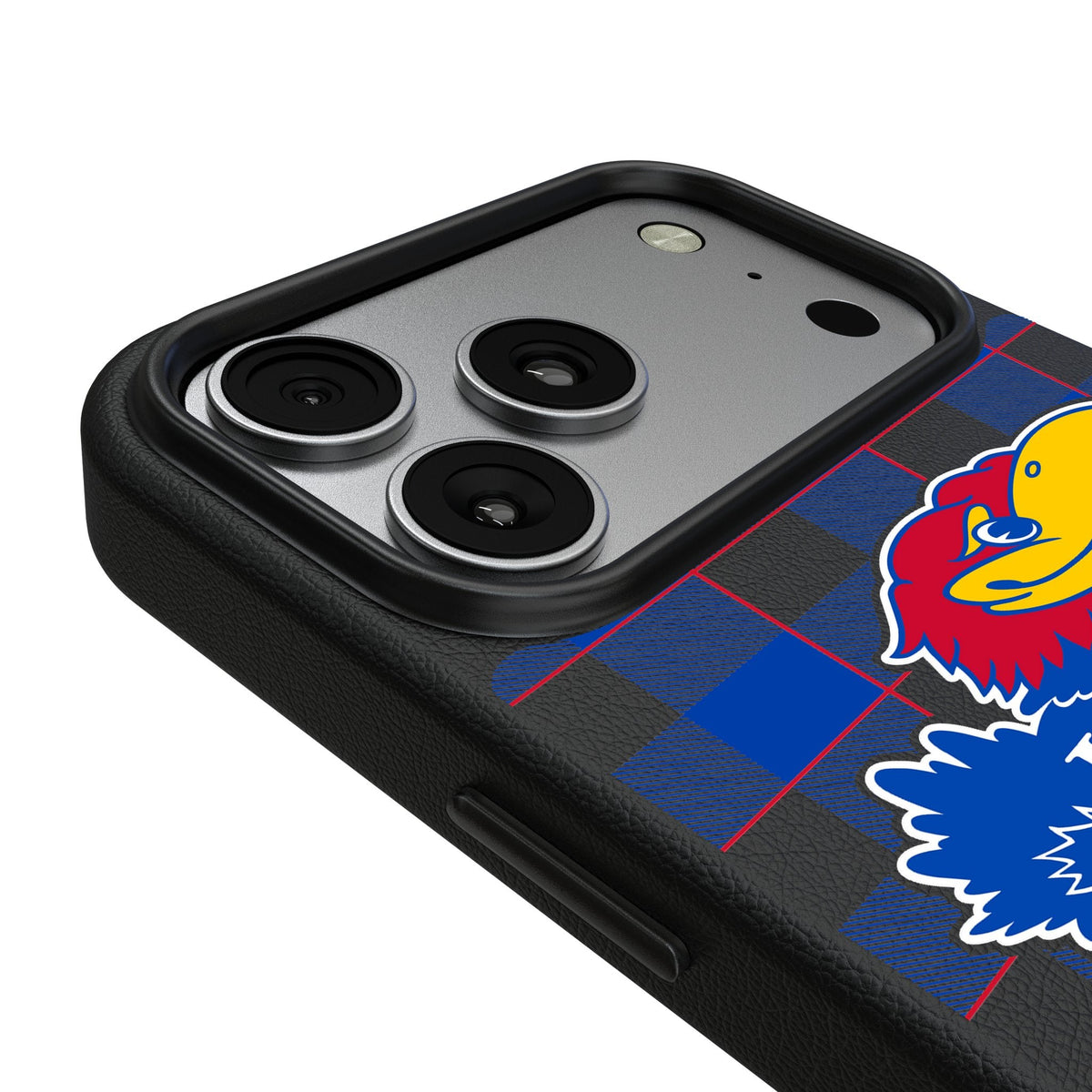 University of Kansas Jayhawks Plaid MagSafe Compatible Phone Case for Apple iPhone 17 Series 3