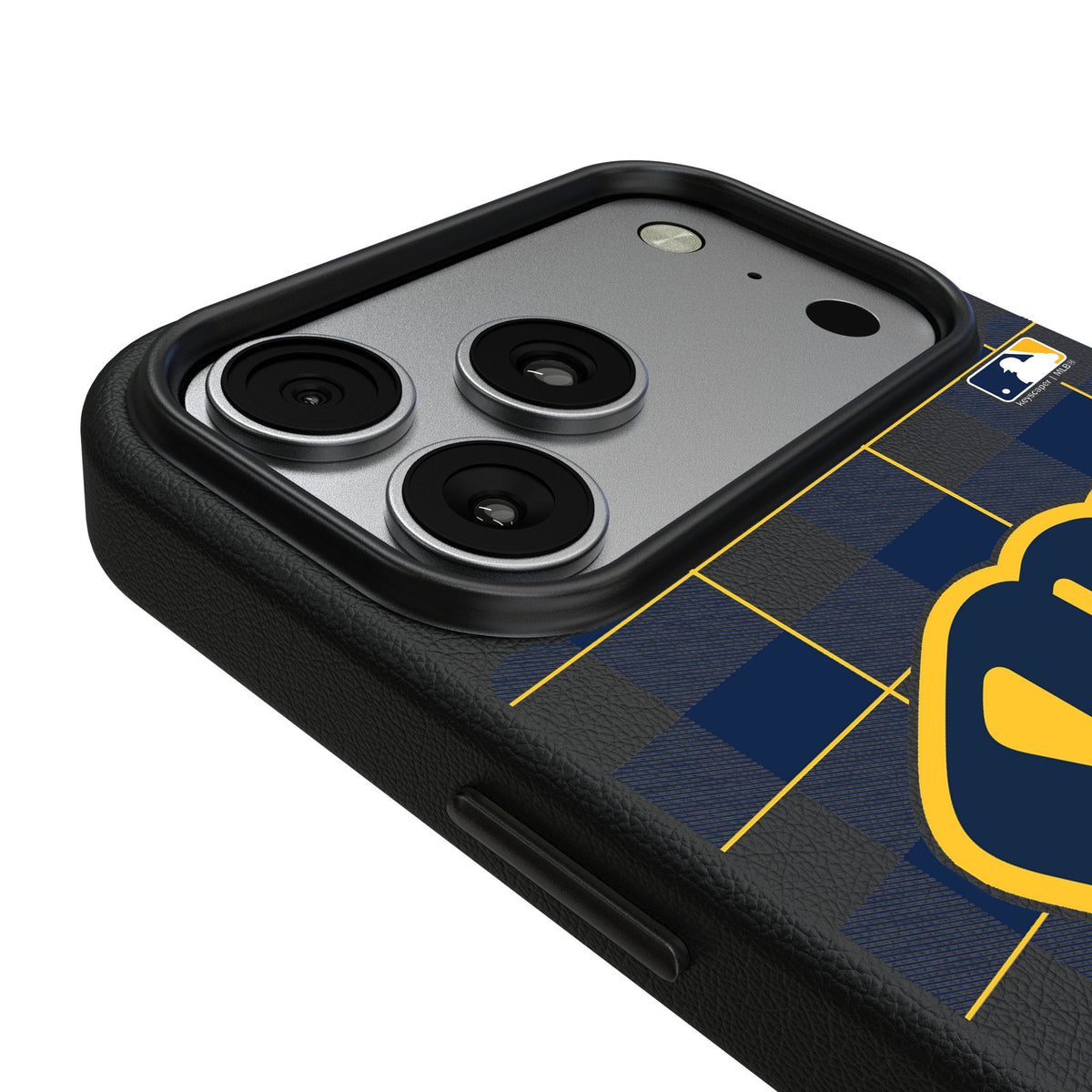 Milwaukee Brewers Plaid MagSafe Compatible Phone Case for Apple iPhone 17 Series 3