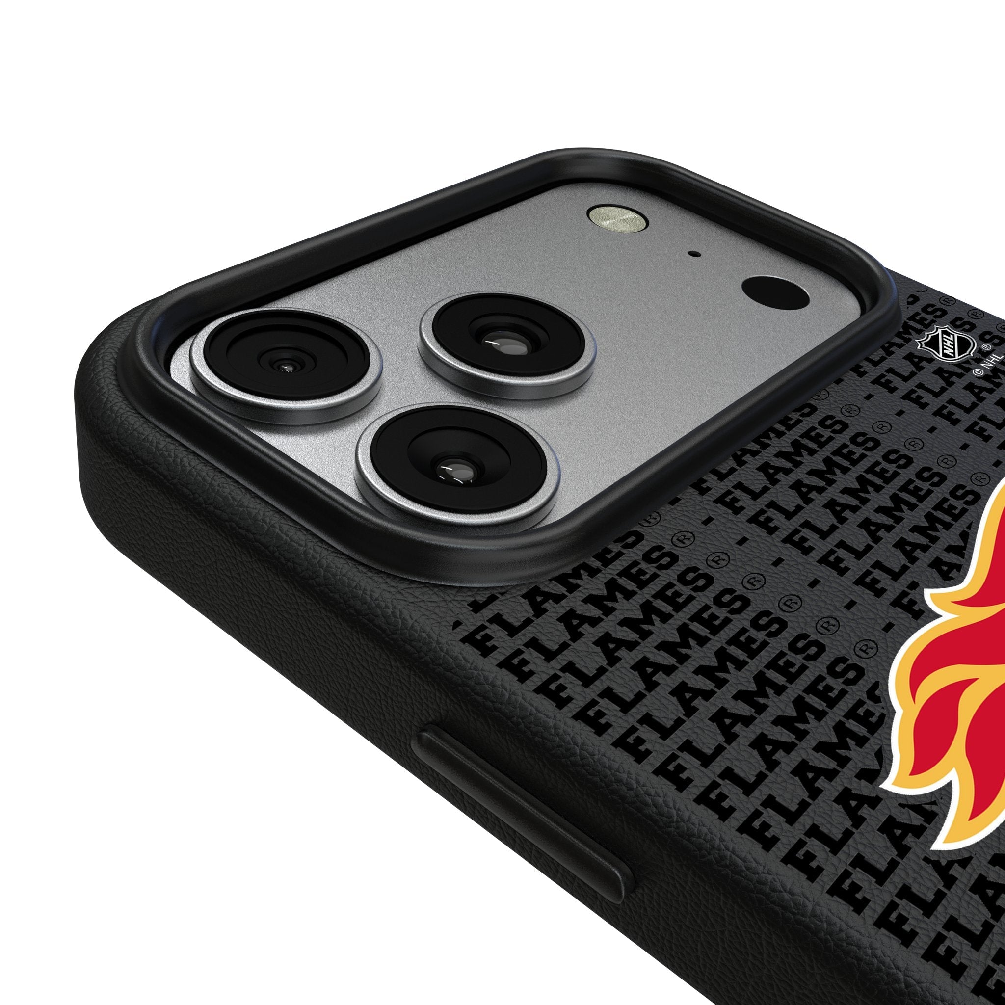 Calgary Flames Text Backdrop MagSafe Compatible Phone Case for Apple iPhone 17 Series 3